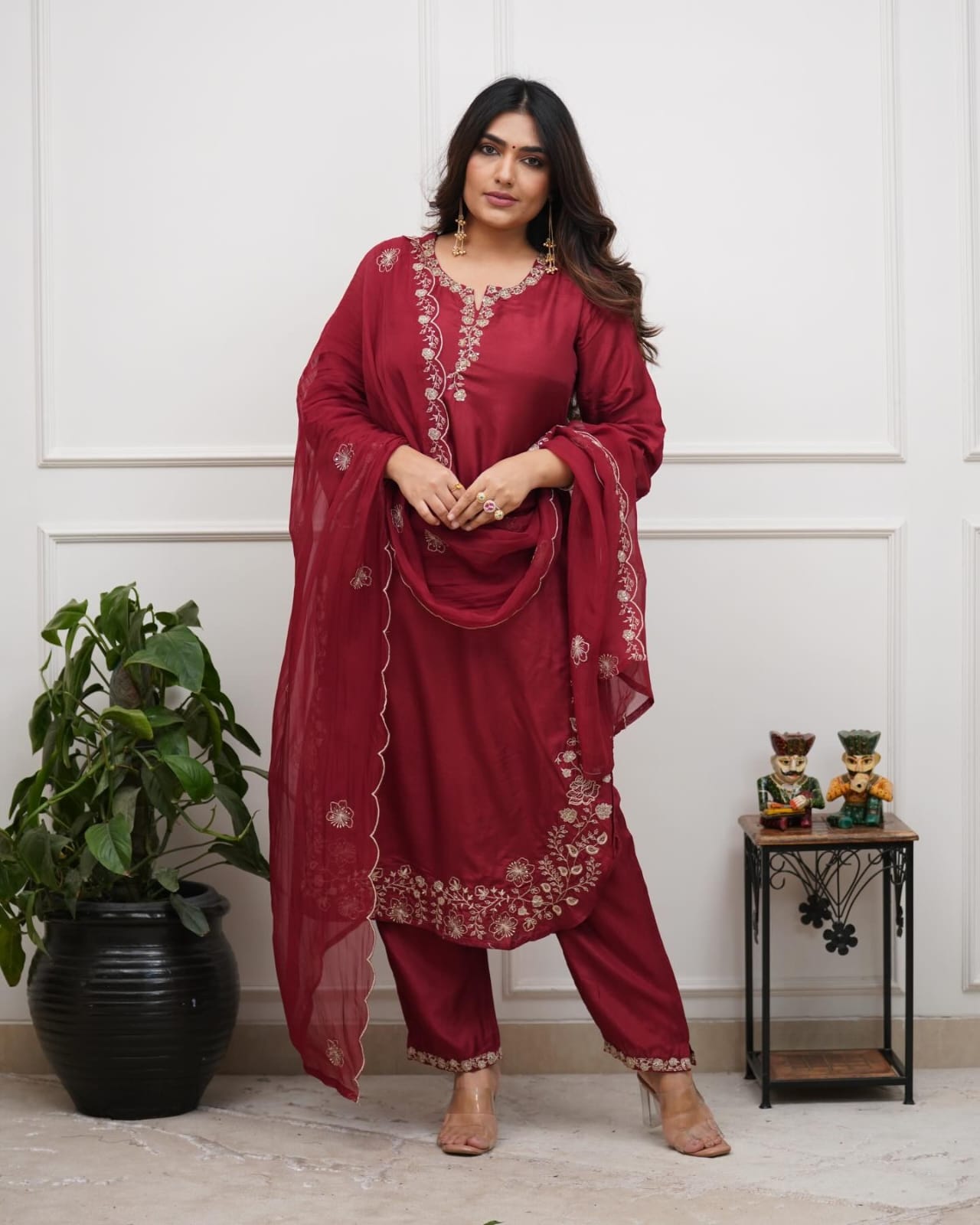 Designer Pure Viscose Chanderi Silk Kurti Set for Women