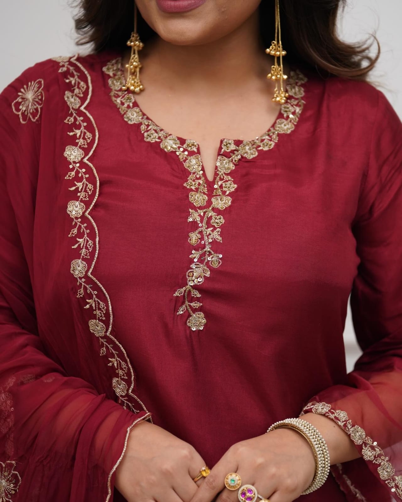 Designer Pure Viscose Chanderi Silk Kurti Set for Women