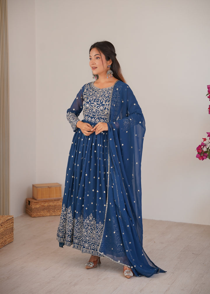 Designer Heavy Faux Georgette Anarkali Suit for Women SurMira Fashion