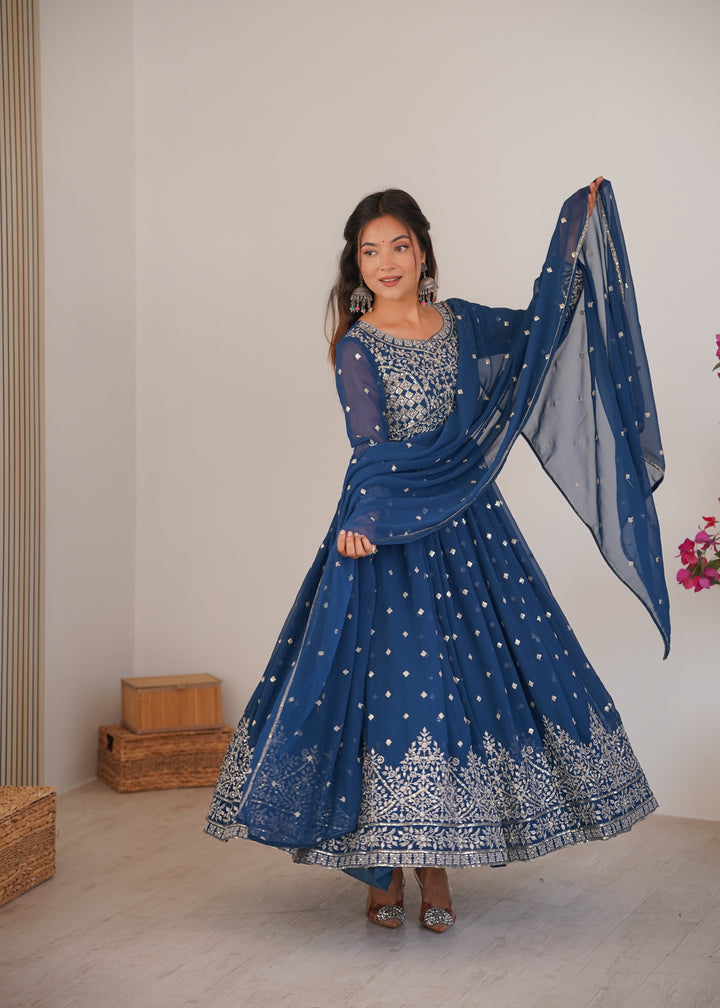 Designer Heavy Faux Georgette Anarkali Suit for Women SurMira Fashion