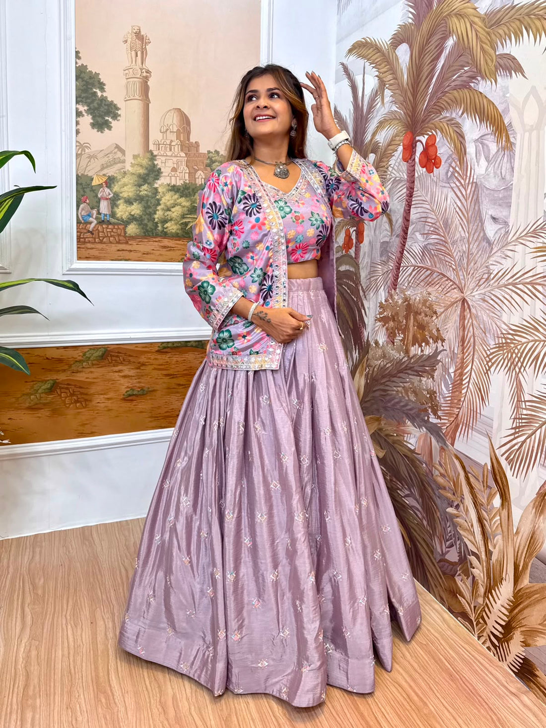 Latest Designer Chinon Lehenga Collection for Women
