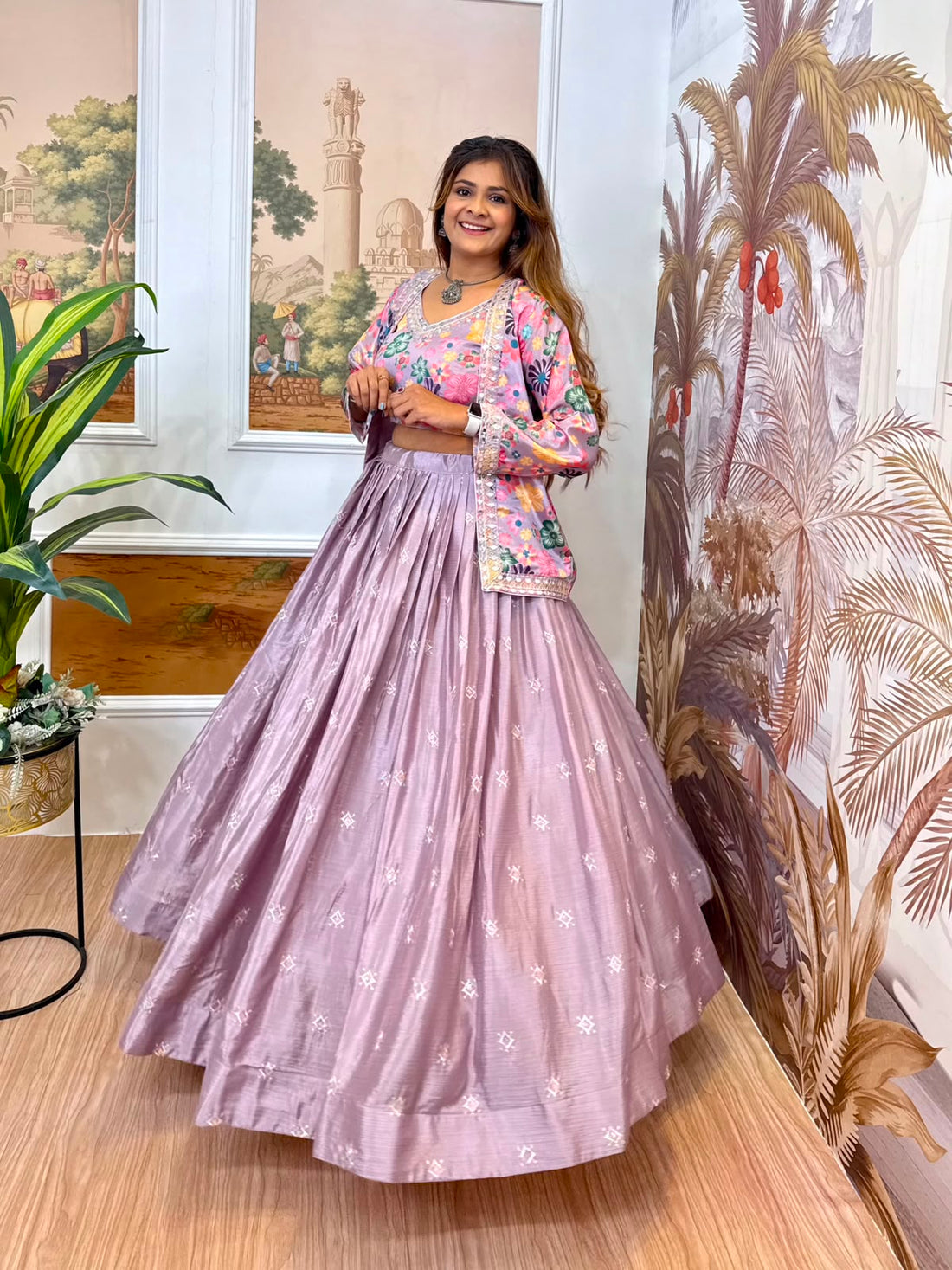 Latest Designer Chinon Lehenga Collection for Women