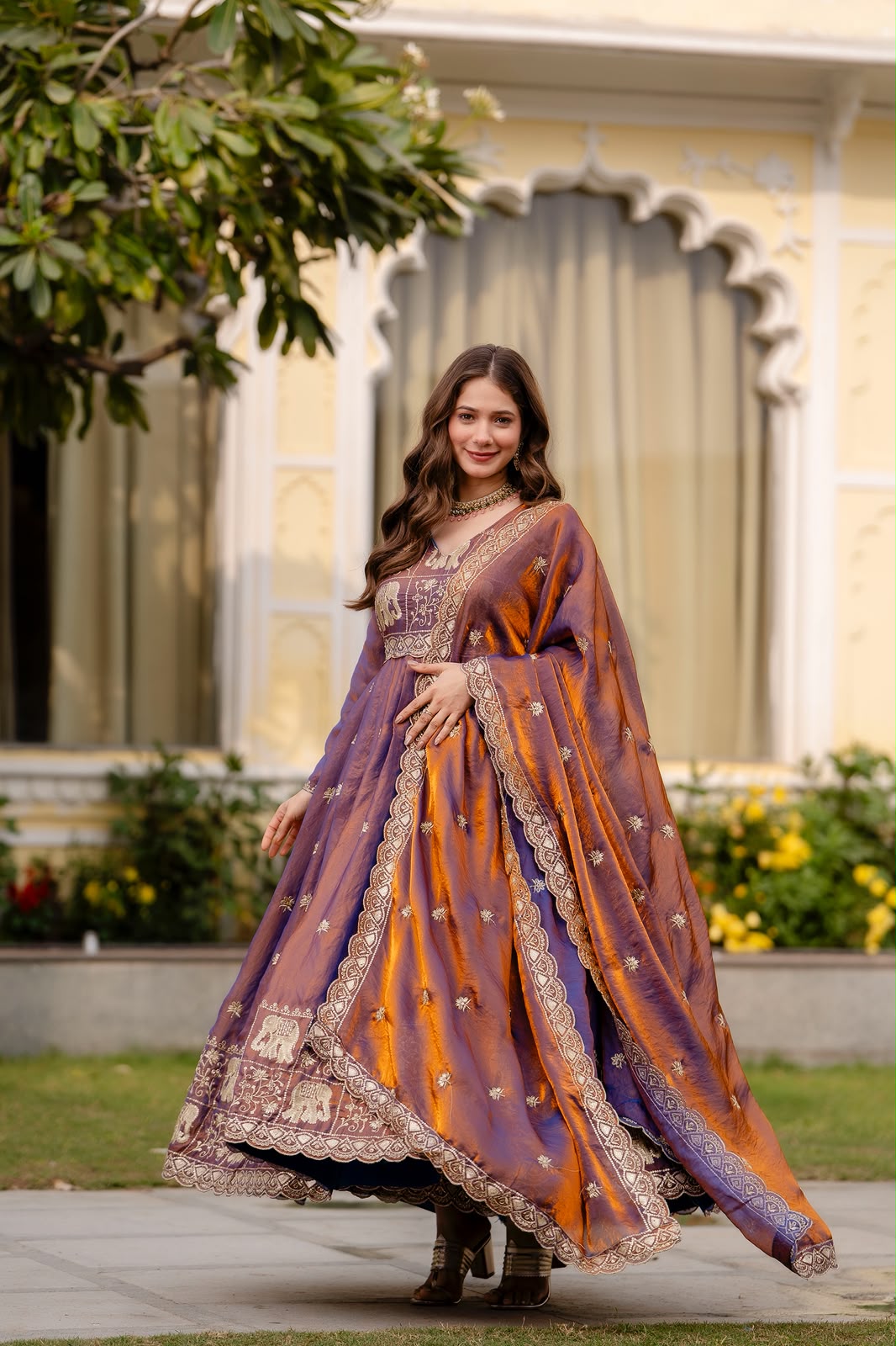 Designer Fendy Satin Party Wear Gown for Women