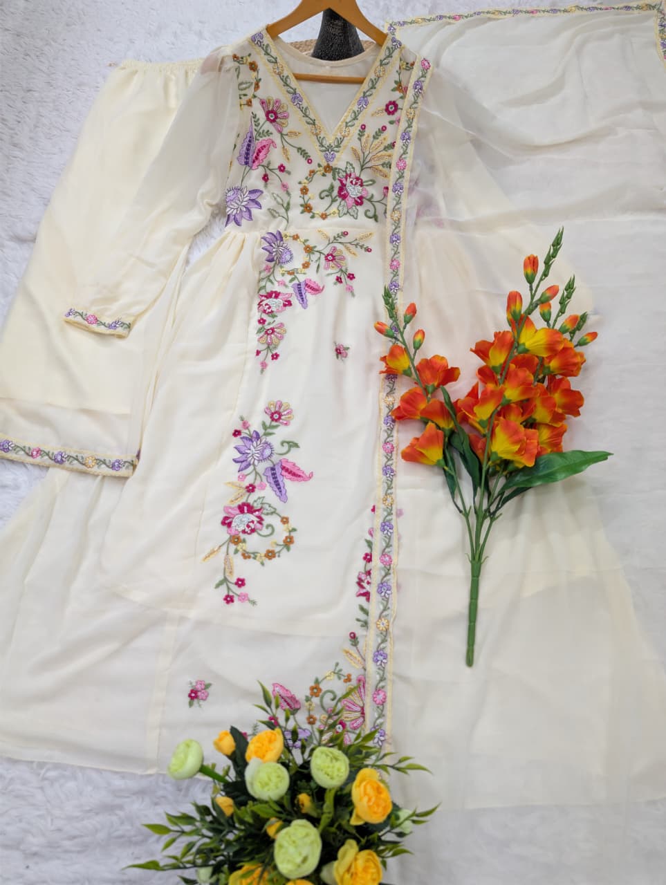 Festive Wear Fox Blooming Georgette Kurti Set