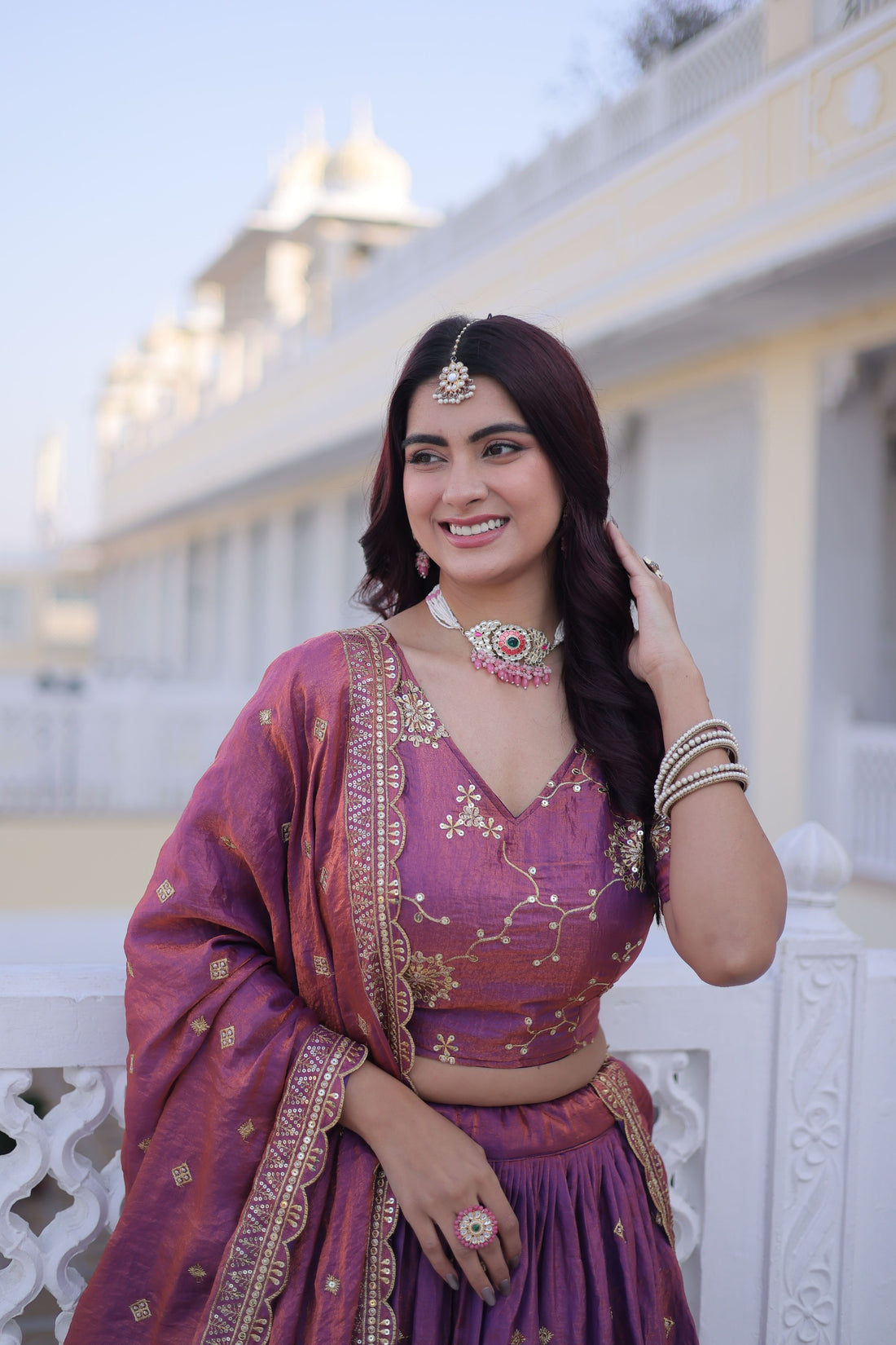 Premium YSL Silk Lehenga Choli with Heavy Zari & Sequins Embroidery