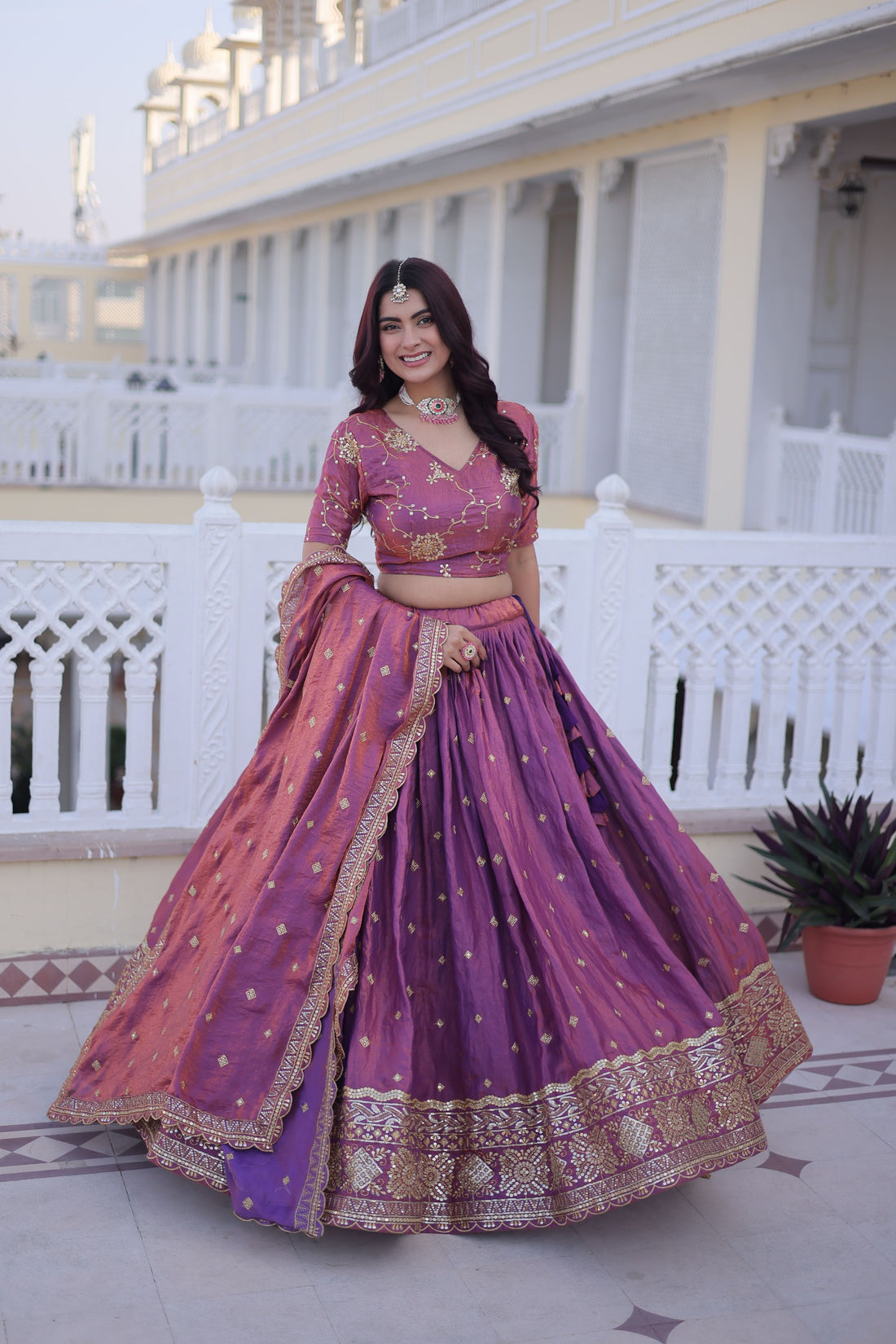 Premium YSL Silk Lehenga Choli with Heavy Zari & Sequins Embroidery