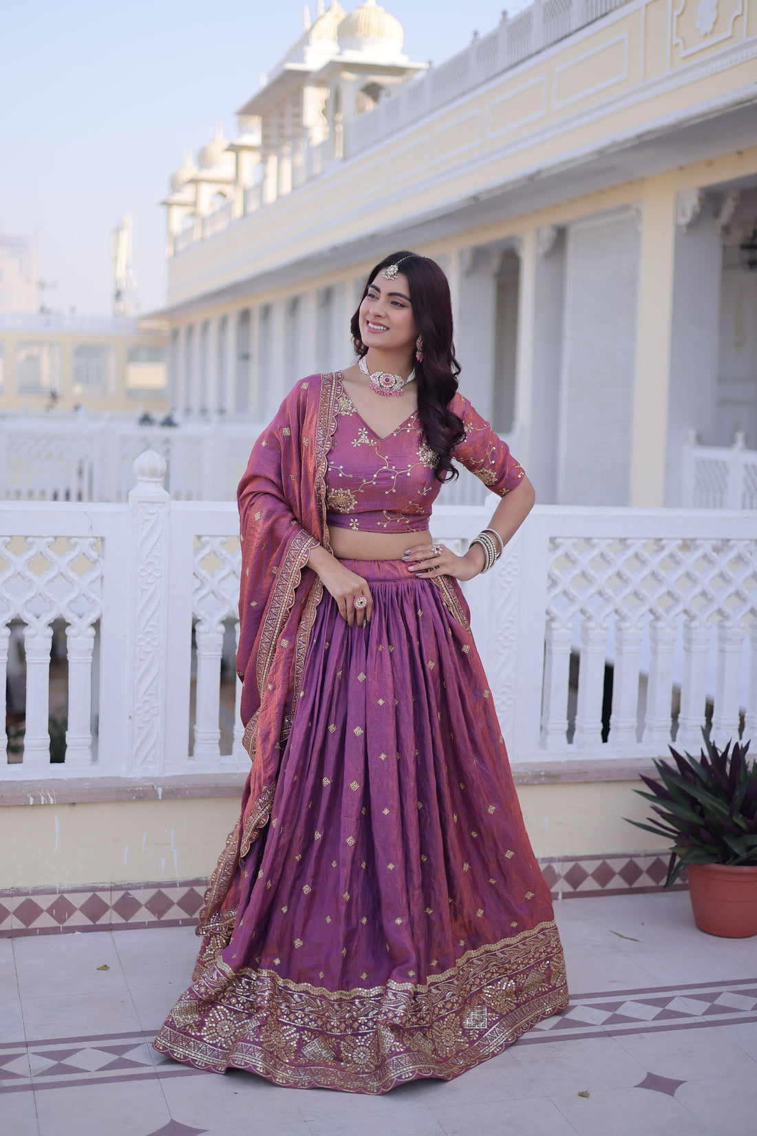 Premium YSL Silk Lehenga Choli with Heavy Zari & Sequins Embroidery