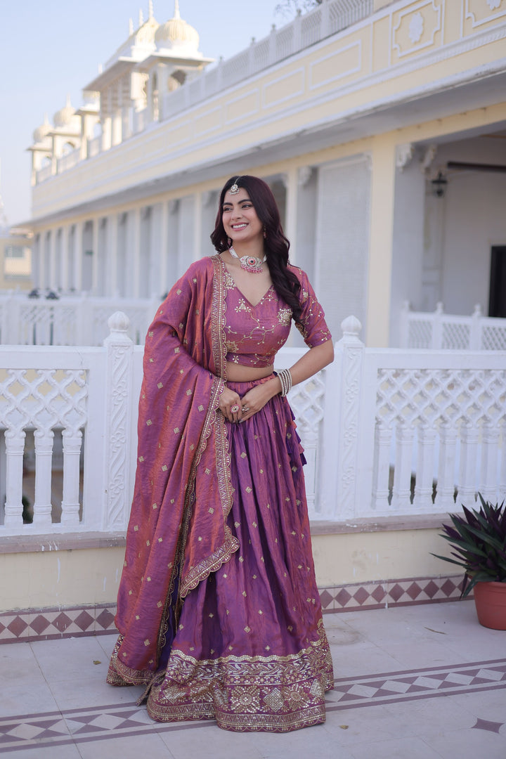 Premium YSL Silk Lehenga Choli with Heavy Zari & Sequins Embroidery SurMira Fashion