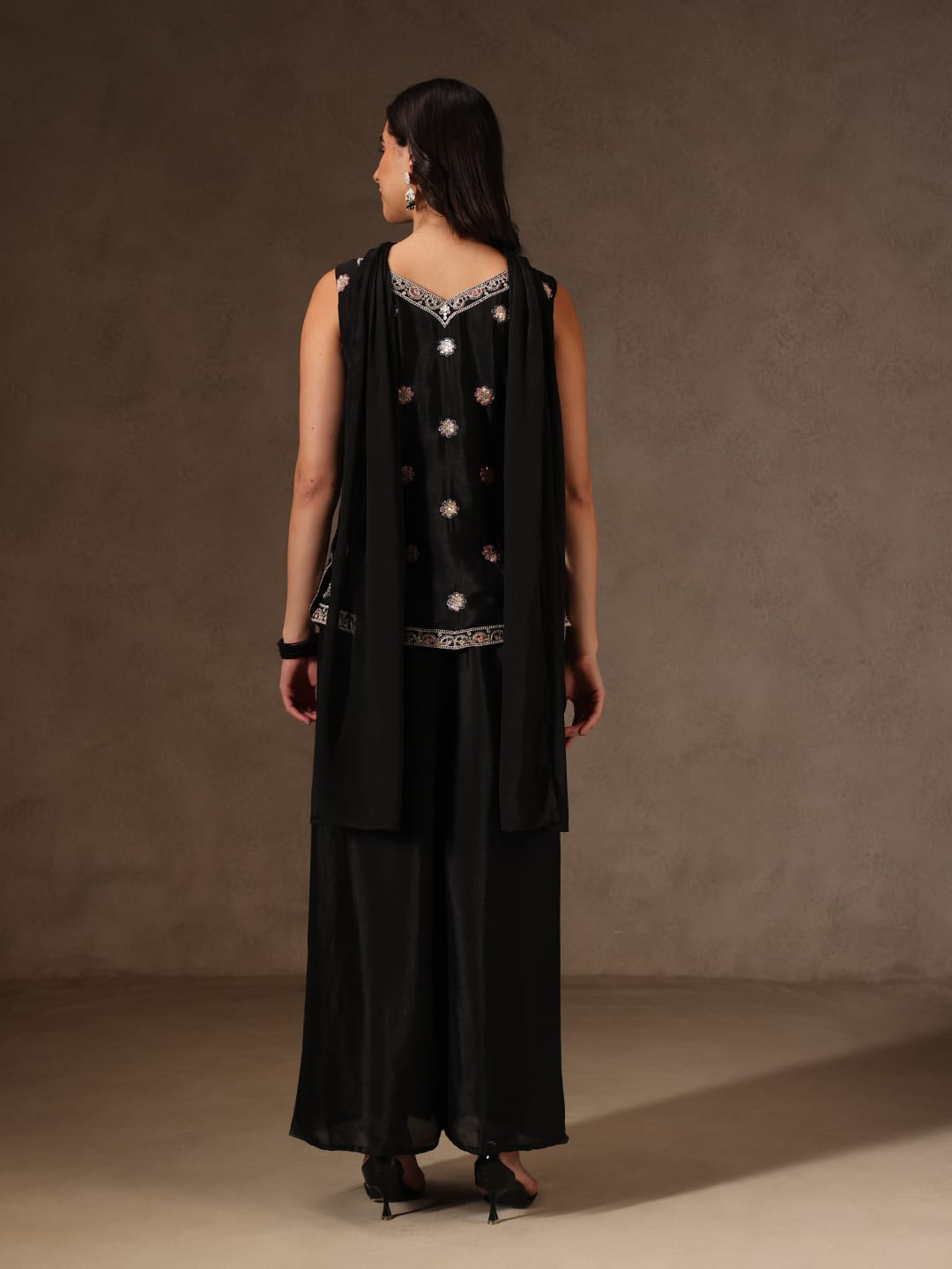 Designer Pure Viscose Chinon Silk Kurti Pant Set for Women