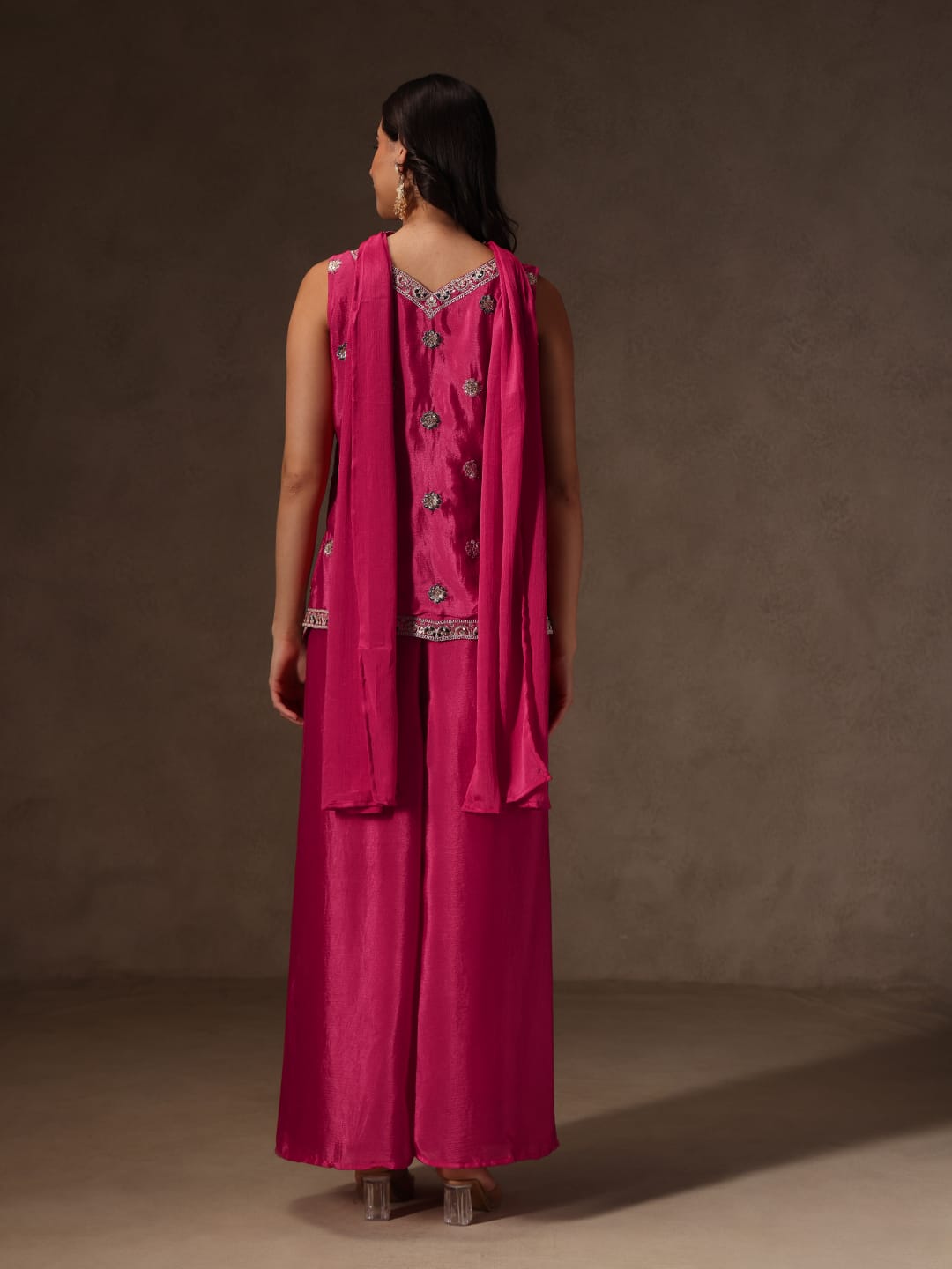 Designer Pure Viscose Chinon Silk Kurti Pant Set for Women