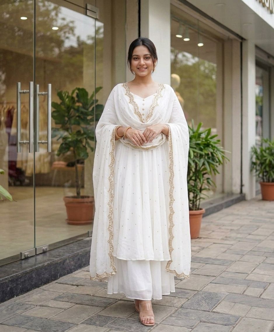 Elegant Vichitra Silk Embroidered Skirt Set for Women