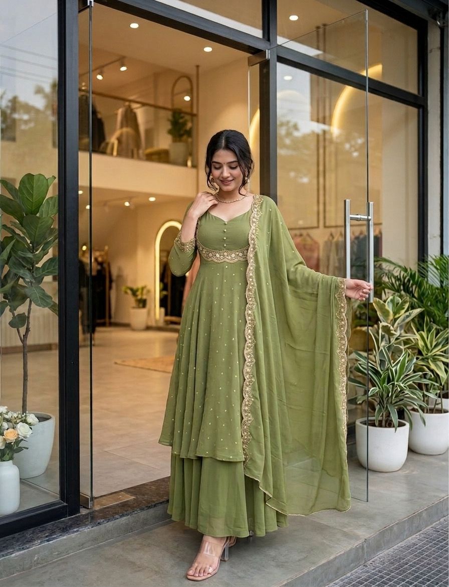 Premium Vichitra Silk Skirt Cape Set for Women with Embroidery