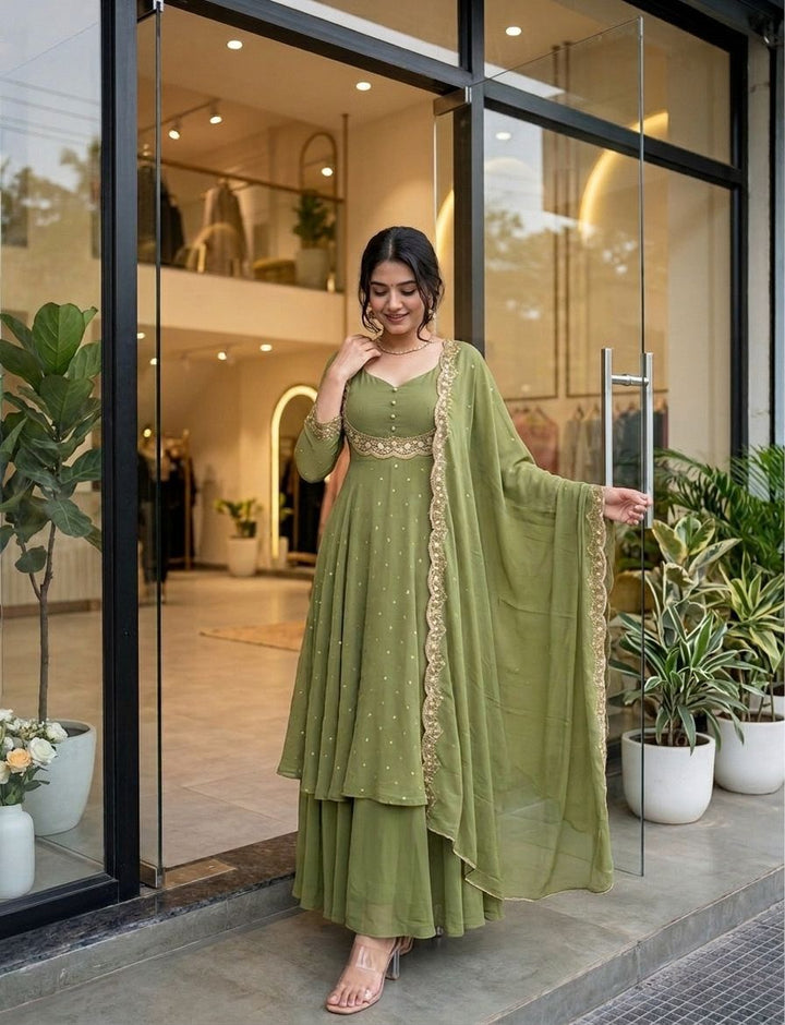 Premium Vichitra Silk Skirt Cape Set for Women with Embroidery SurMira Fashion