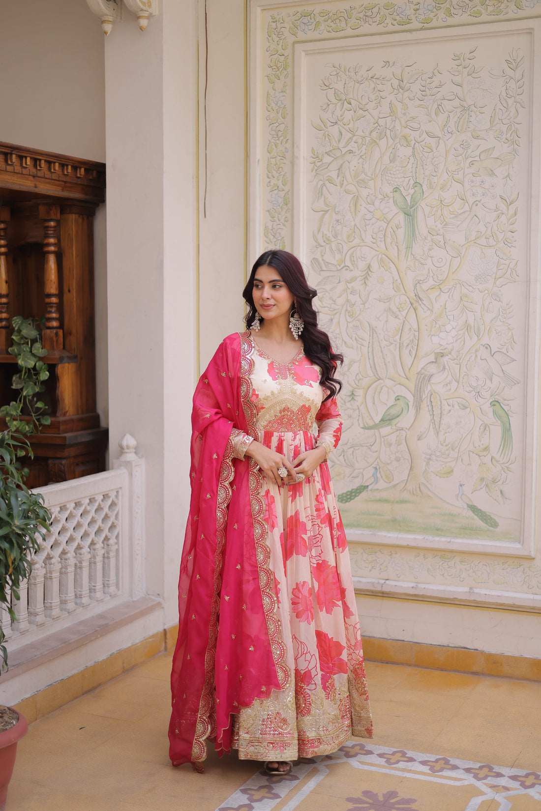 Premium Russian Silk Grown with Zari & Sequins Embroidery