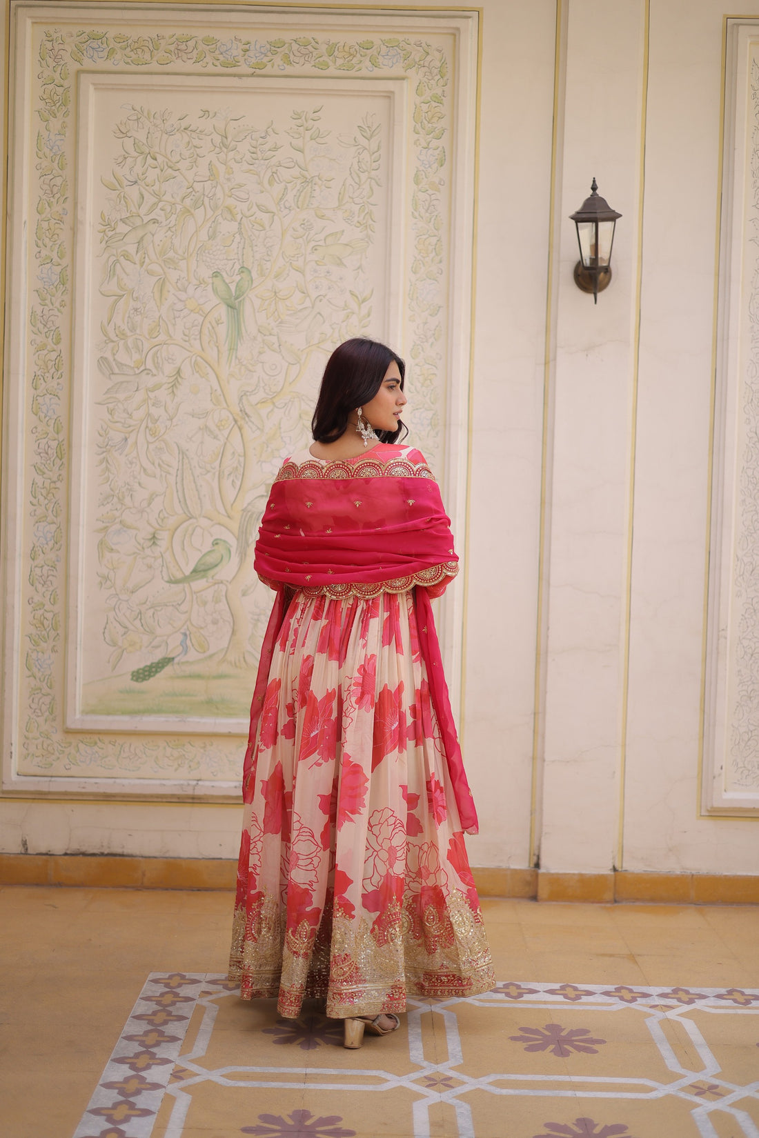 Premium Russian Silk Grown with Zari & Sequins Embroidery