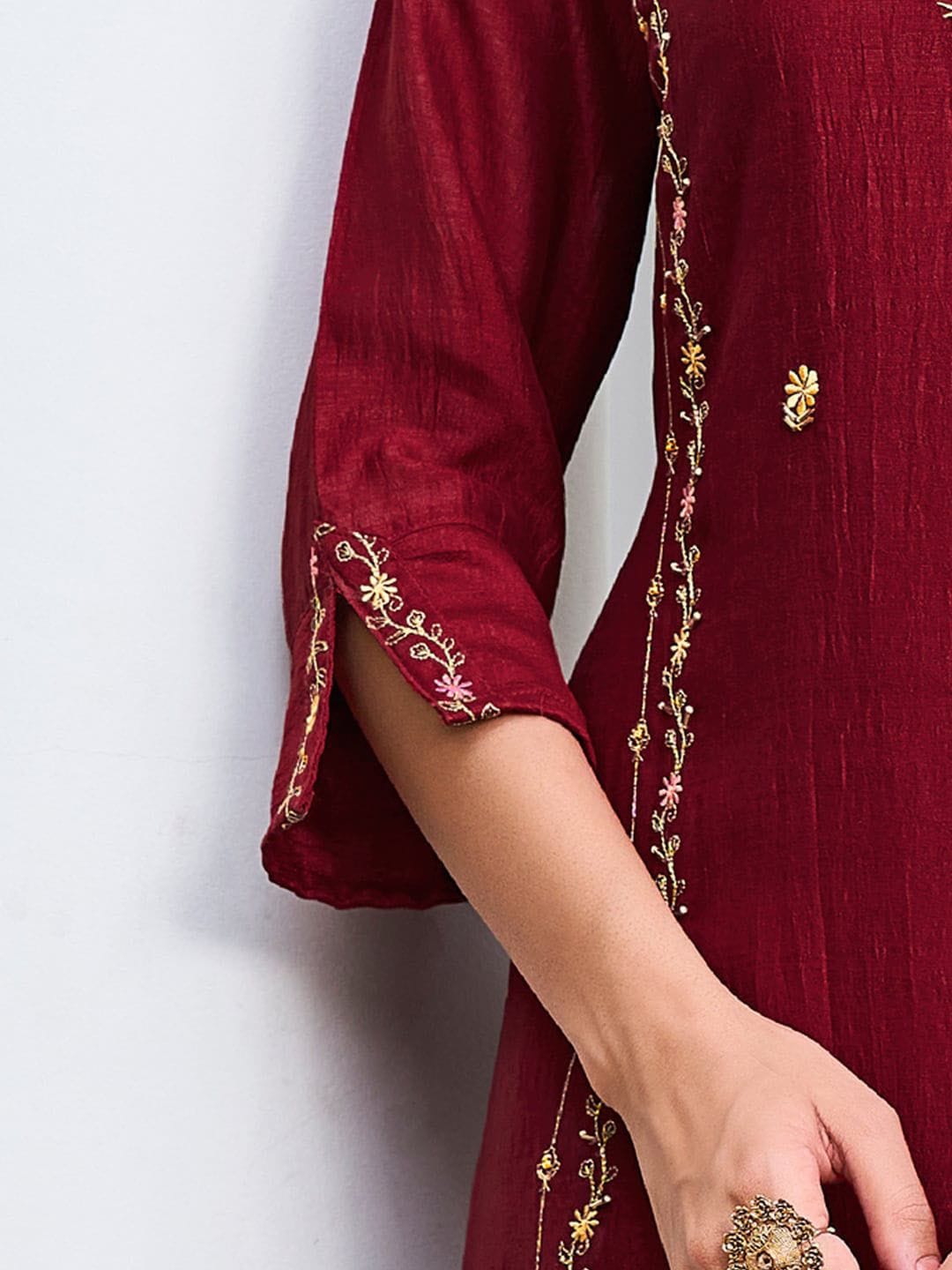 Latest Designer Vichitra Silk Kurti Collection with Embroidered Dupatta