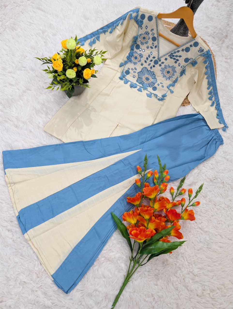 Elegant Heavy Rayon Co-Ord Kurti Palazzo Set SurMira Fashion