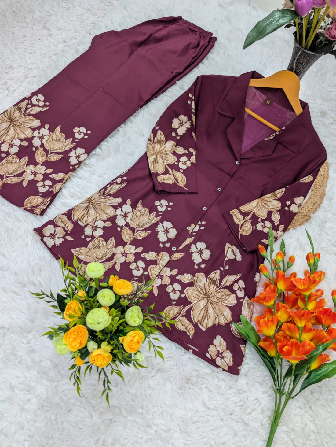 Casual & Office Wear Pure Rayon Co-Ord Set