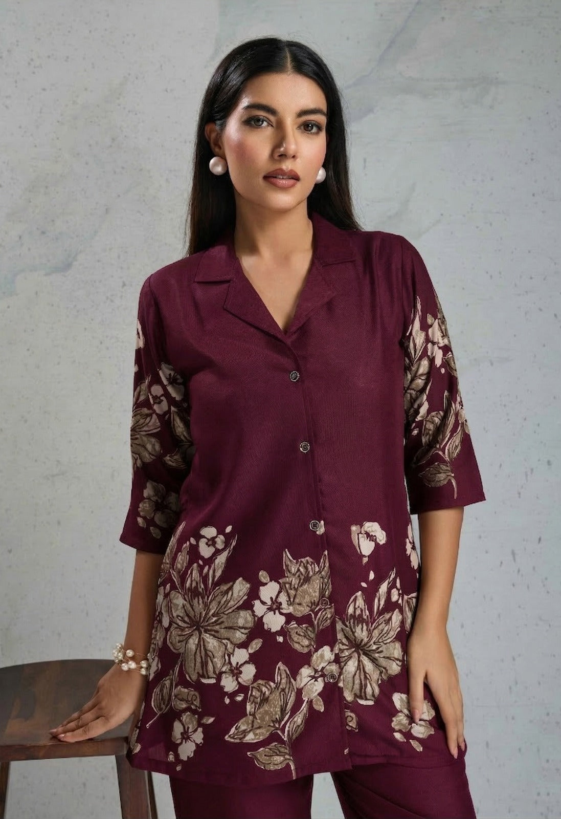 Casual & Office Wear Pure Rayon Co-Ord Set