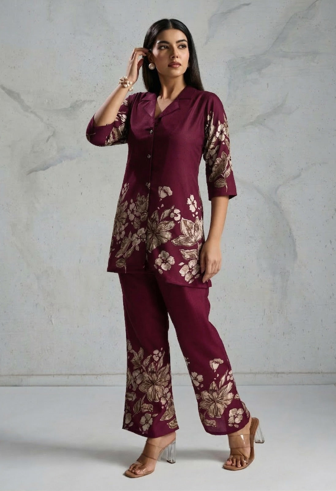 Casual & Office Wear Pure Rayon Co-Ord Set