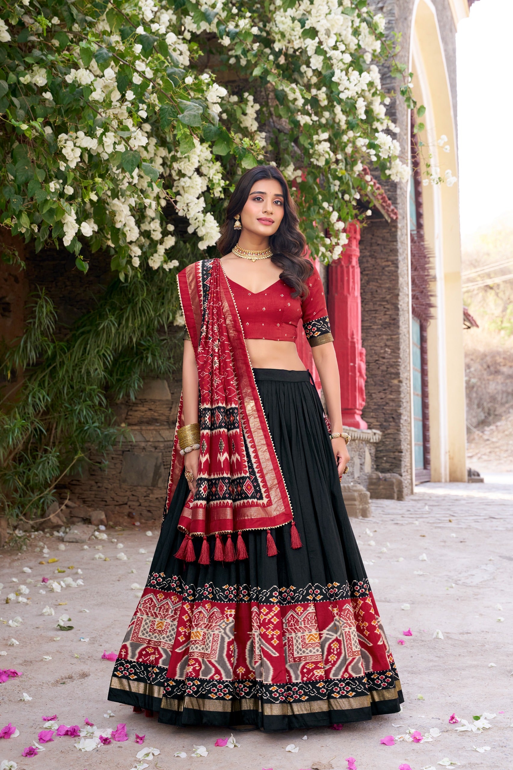 Party Wear Tasar Silk Lehenga Choli Set