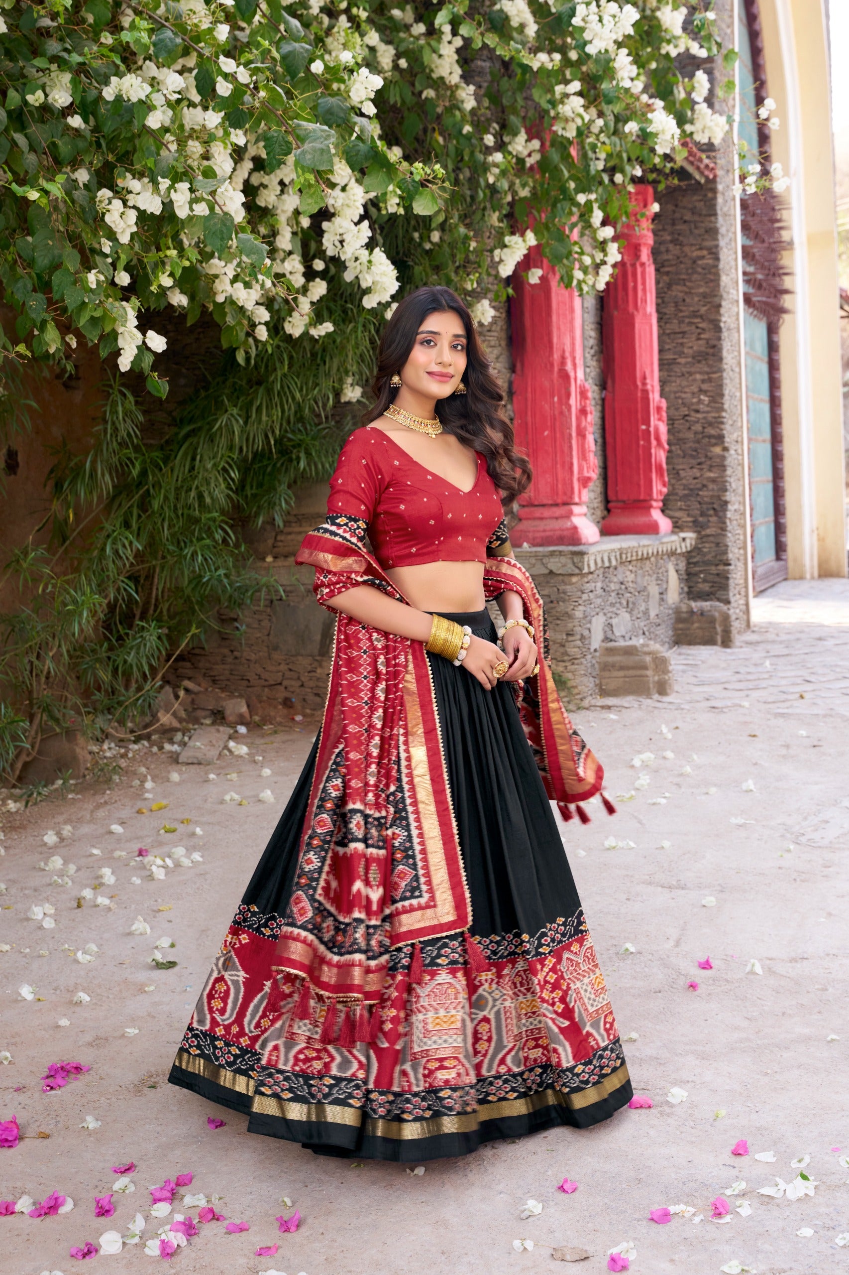 Party Wear Tasar Silk Lehenga Choli Set