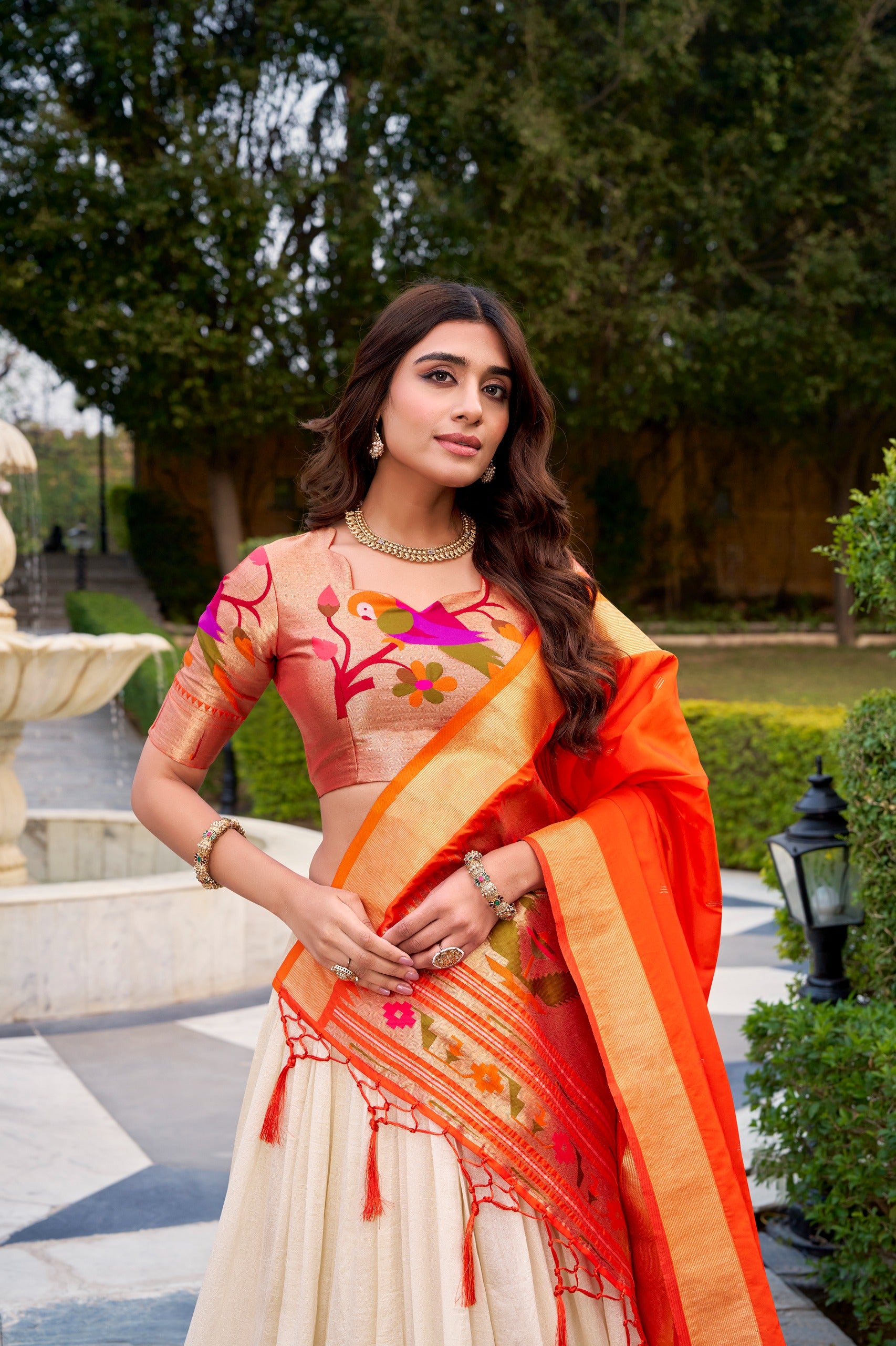 Designer Vichitra Silk Paithani Lehenga Choli for Women SurMira Fashion