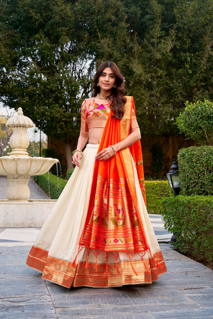 Designer Vichitra Silk Paithani Lehenga Choli for Women SurMira Fashion