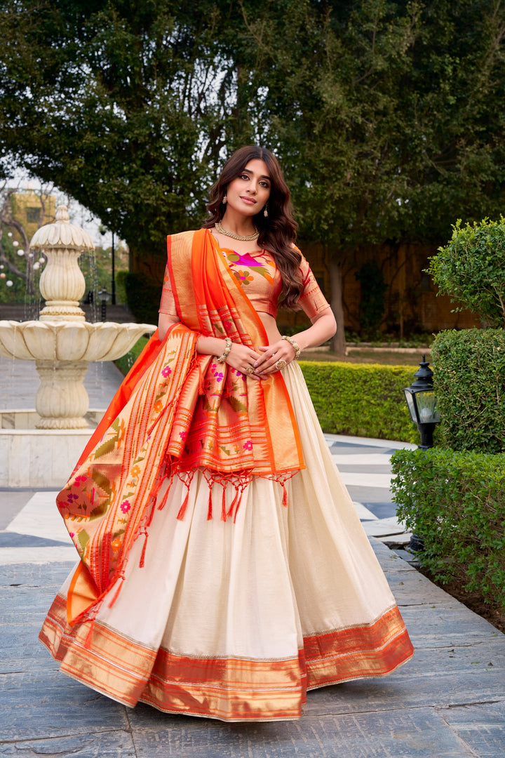 Designer Vichitra Silk Paithani Lehenga Choli for Women SurMira Fashion