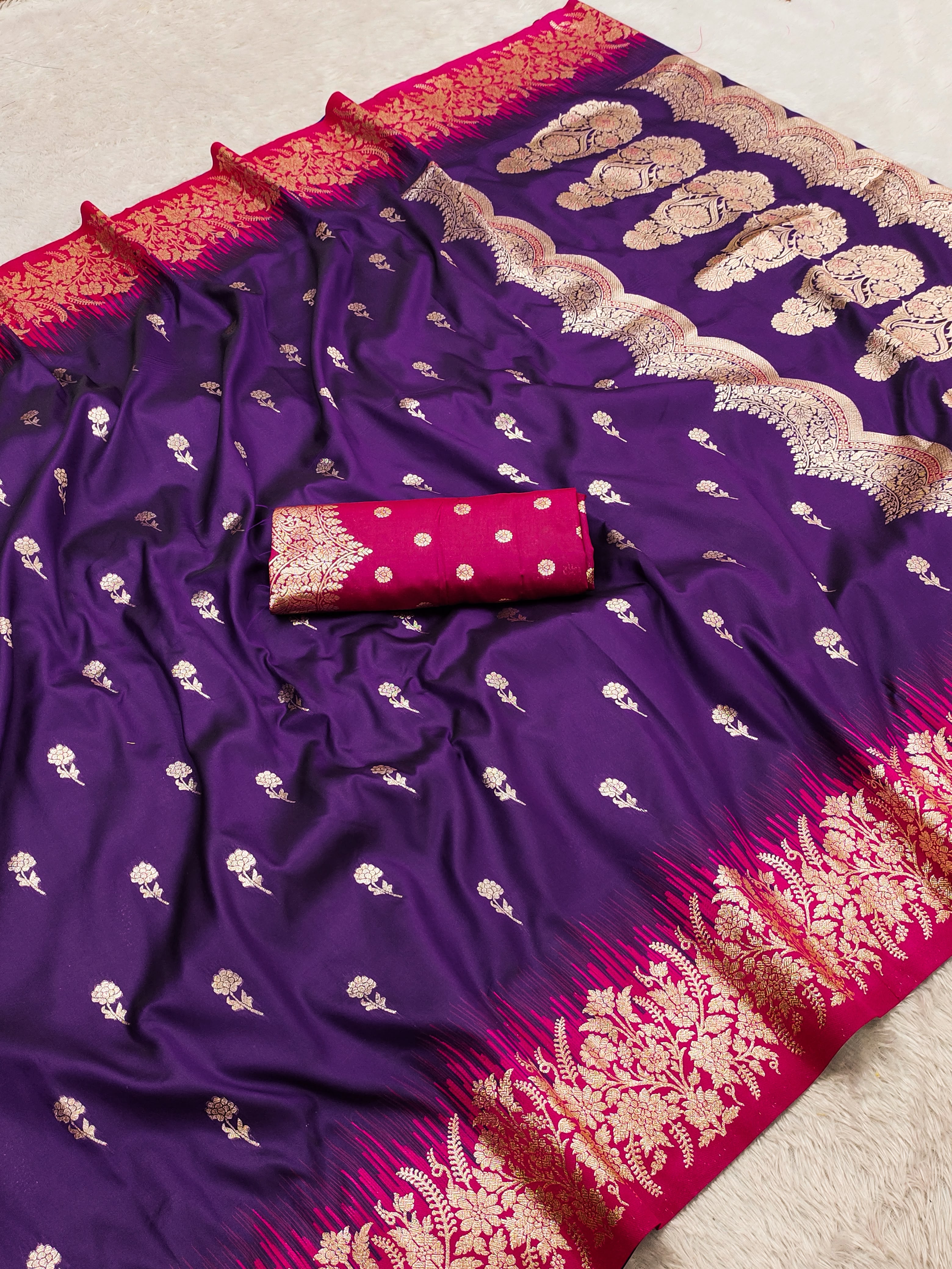 Women’s Premium Soft Banarasi Silk Saree with Zari Weaving & Meenakari Pallu SurMira Fashion