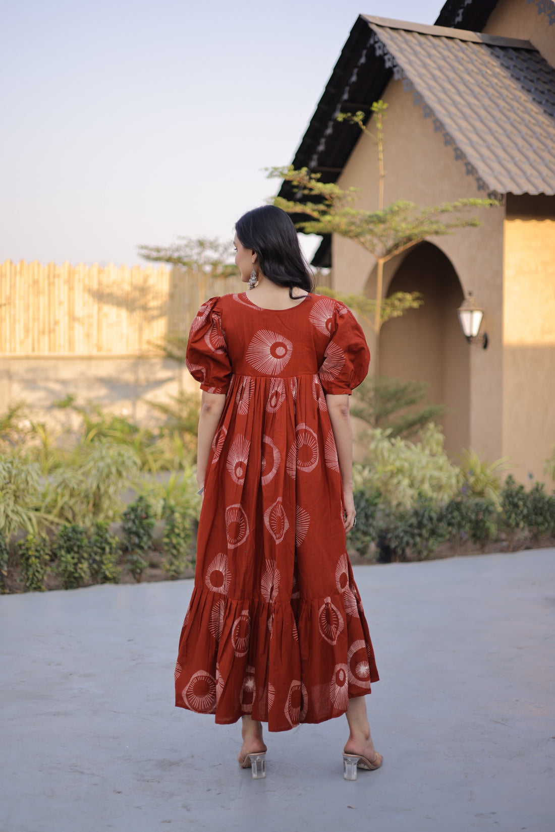 Women’s Printed Cotton Kurti with Puff Sleeves & Square Neck SurMira Fashion
