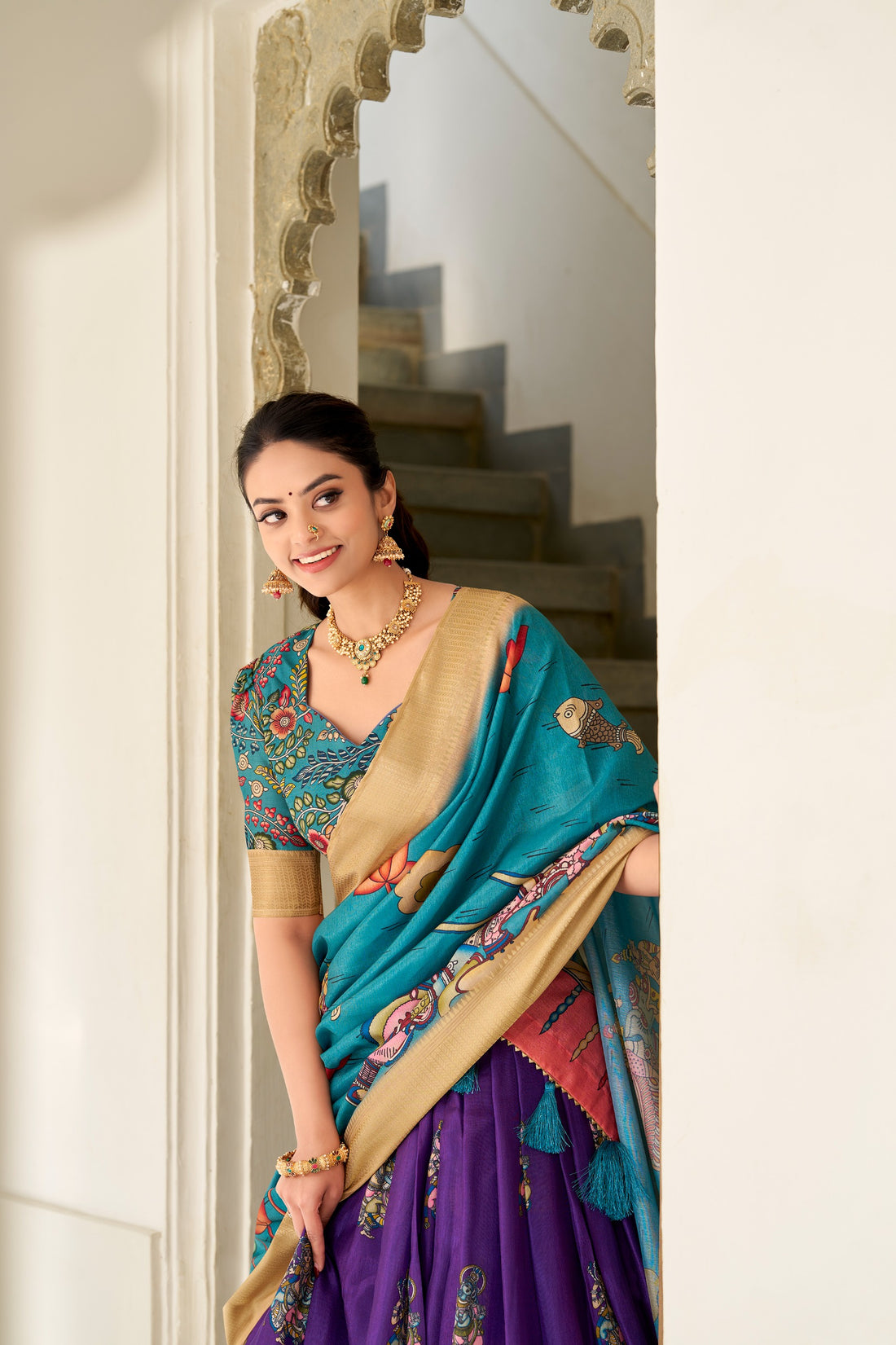 Designer Dola Silk Kalamkari Lehenga Choli for Women SurMira Fashion