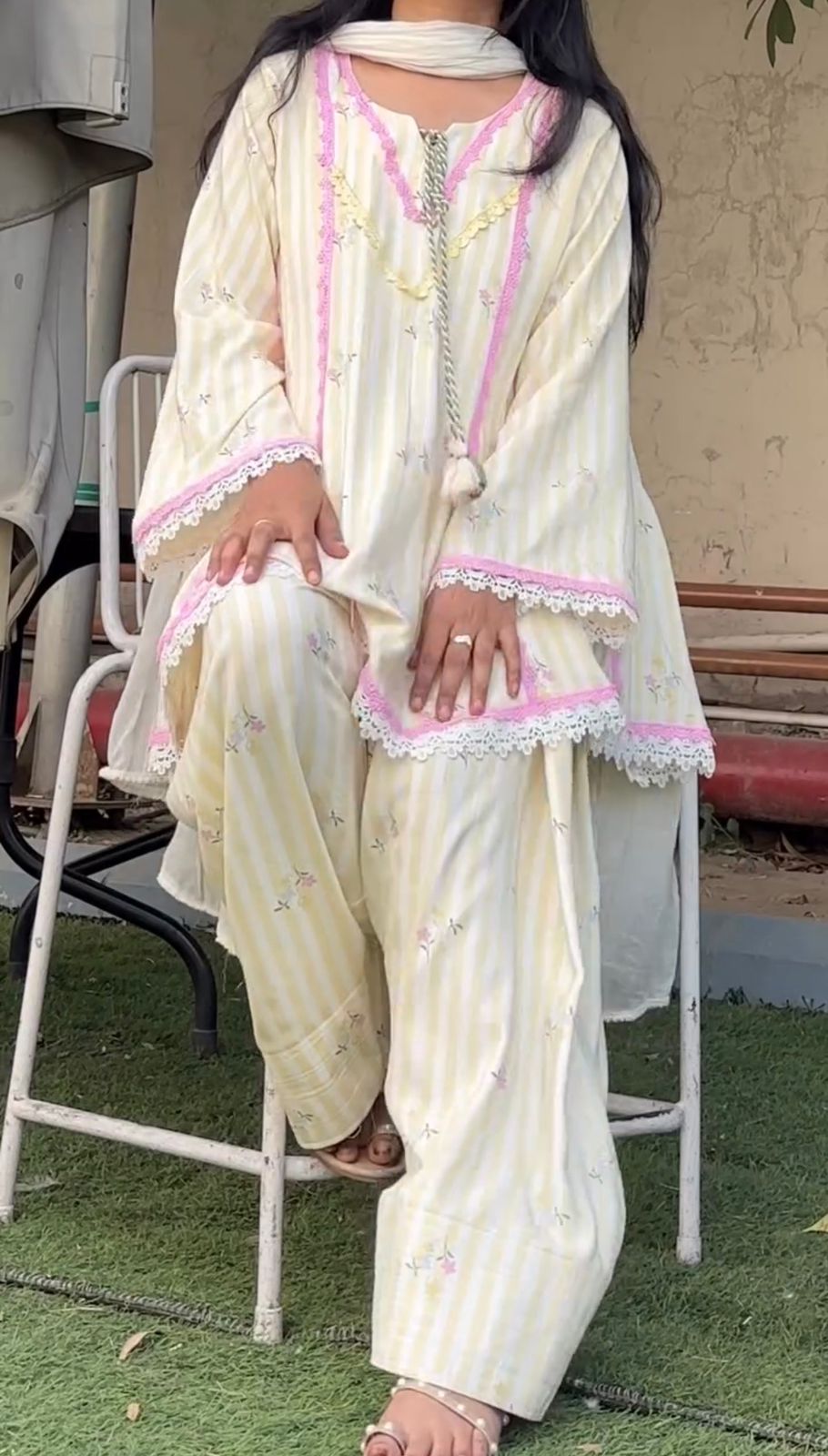 Women’s Heavy Pure Natural Crepe Salwar Suit with Farshi Pant & Nazmin Dupatta SurMira Fashion