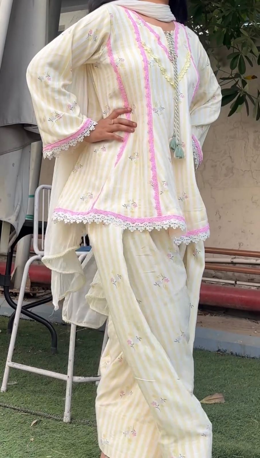 Women’s Heavy Pure Natural Crepe Salwar Suit with Farshi Pant & Nazmin Dupatta SurMira Fashion