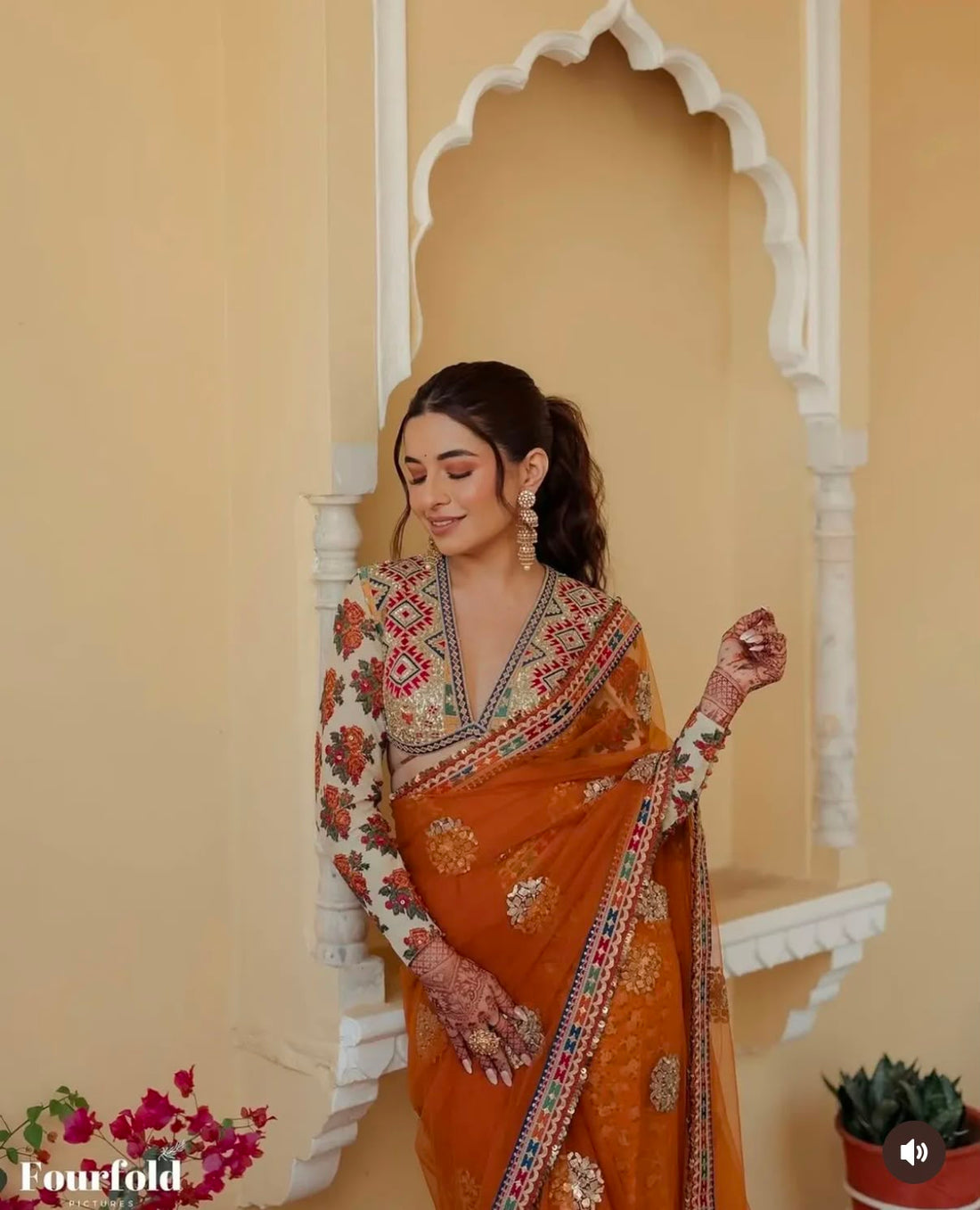 Designer Butterfly Net Saree with Embroidery Work SurMira Fashion