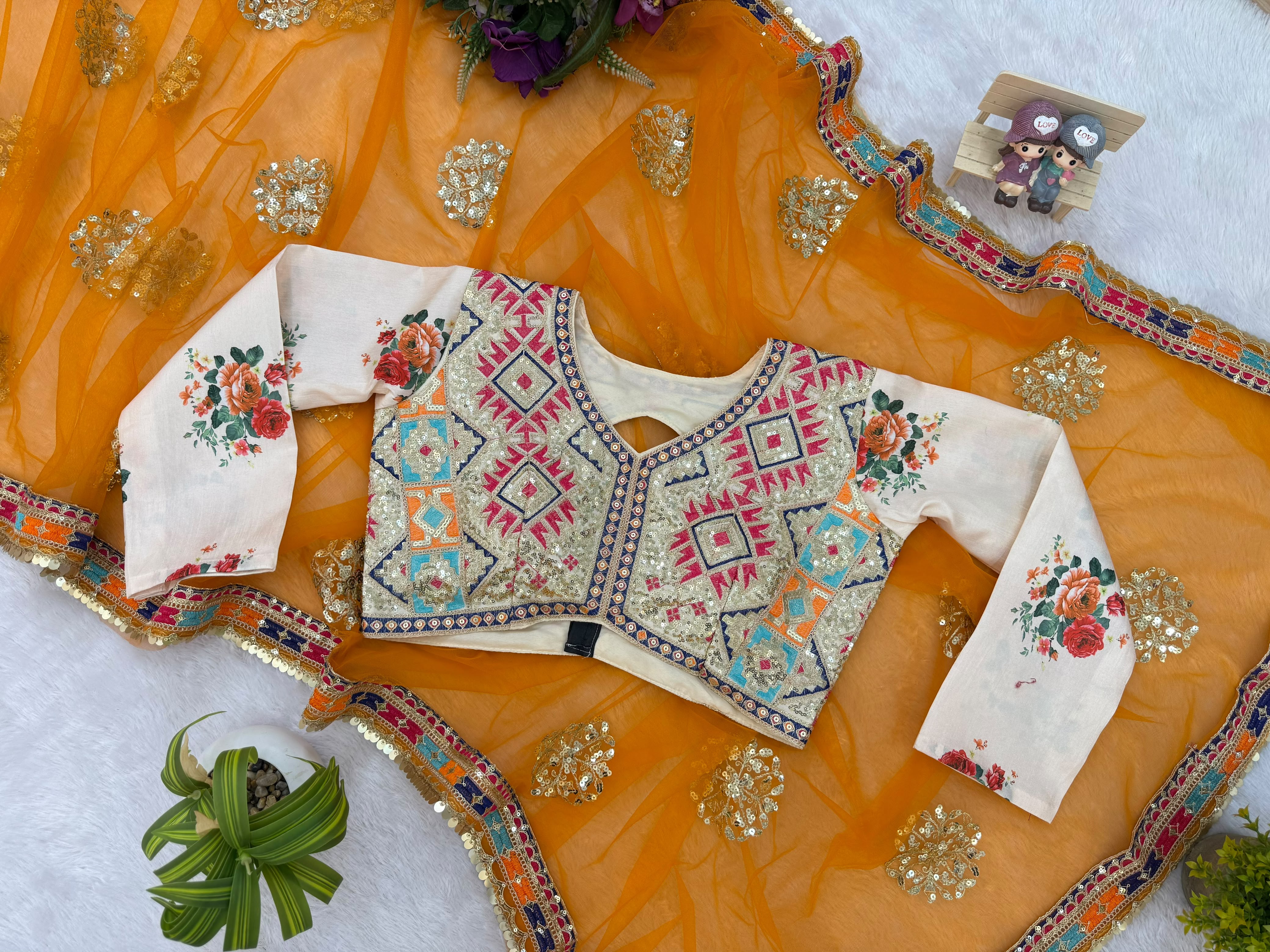 Designer Butterfly Net Saree with Embroidery Work SurMira Fashion