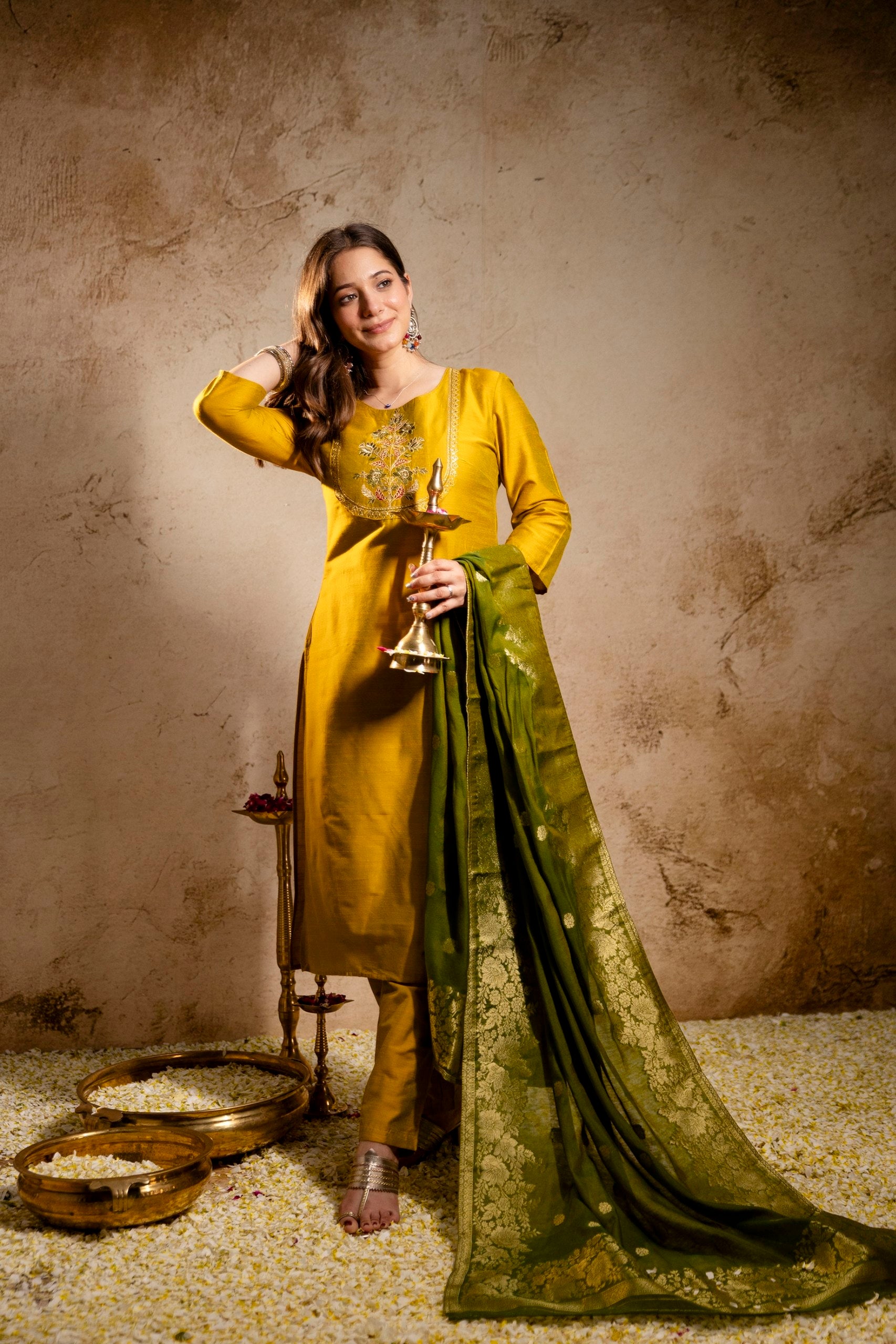 Designer Heavy Vetican Kurta Pant Dupatta Set for Women