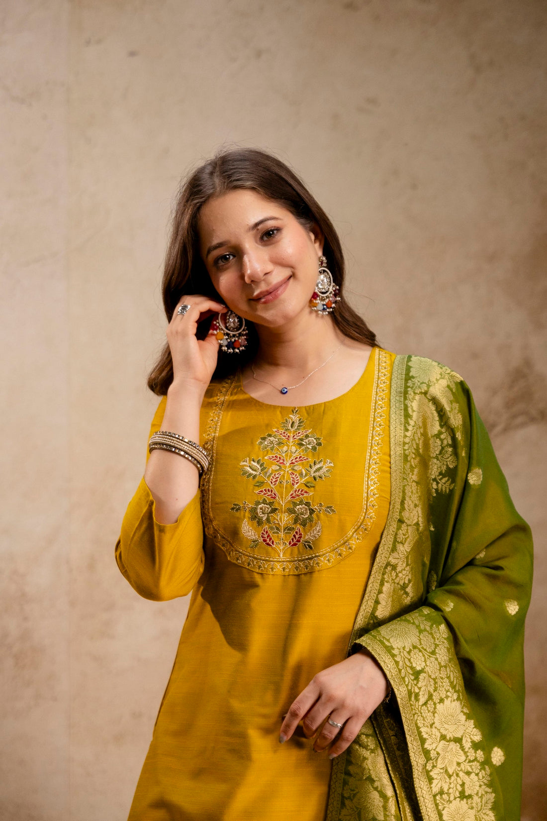 Designer Heavy Vetican Kurta Pant Dupatta Set for Women