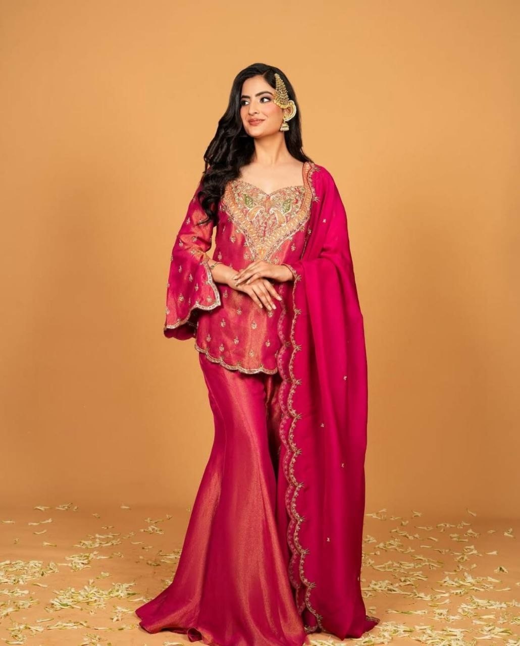 Premium Trendy Silk Kurti Set with Sequence Coding Embroidery & Chanderi Dupatta