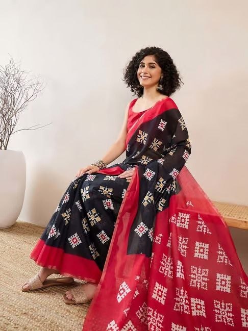 Exclusive Linen Cotton Digital Printed Saree for Women