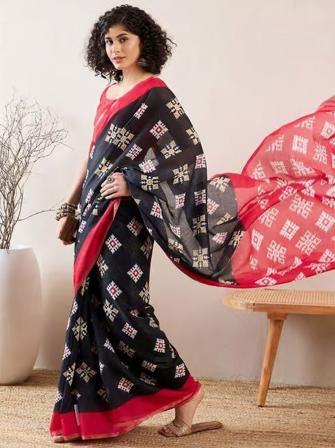 Exclusive Linen Cotton Digital Printed Saree for Women