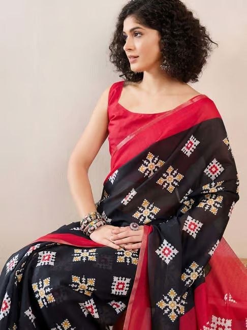 Exclusive Linen Cotton Digital Printed Saree for Women