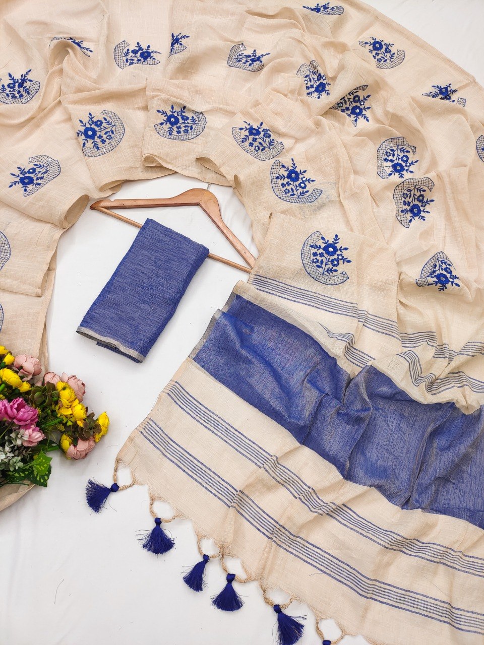Designer Pure Mysore Silk Soft Linen Saree for Women