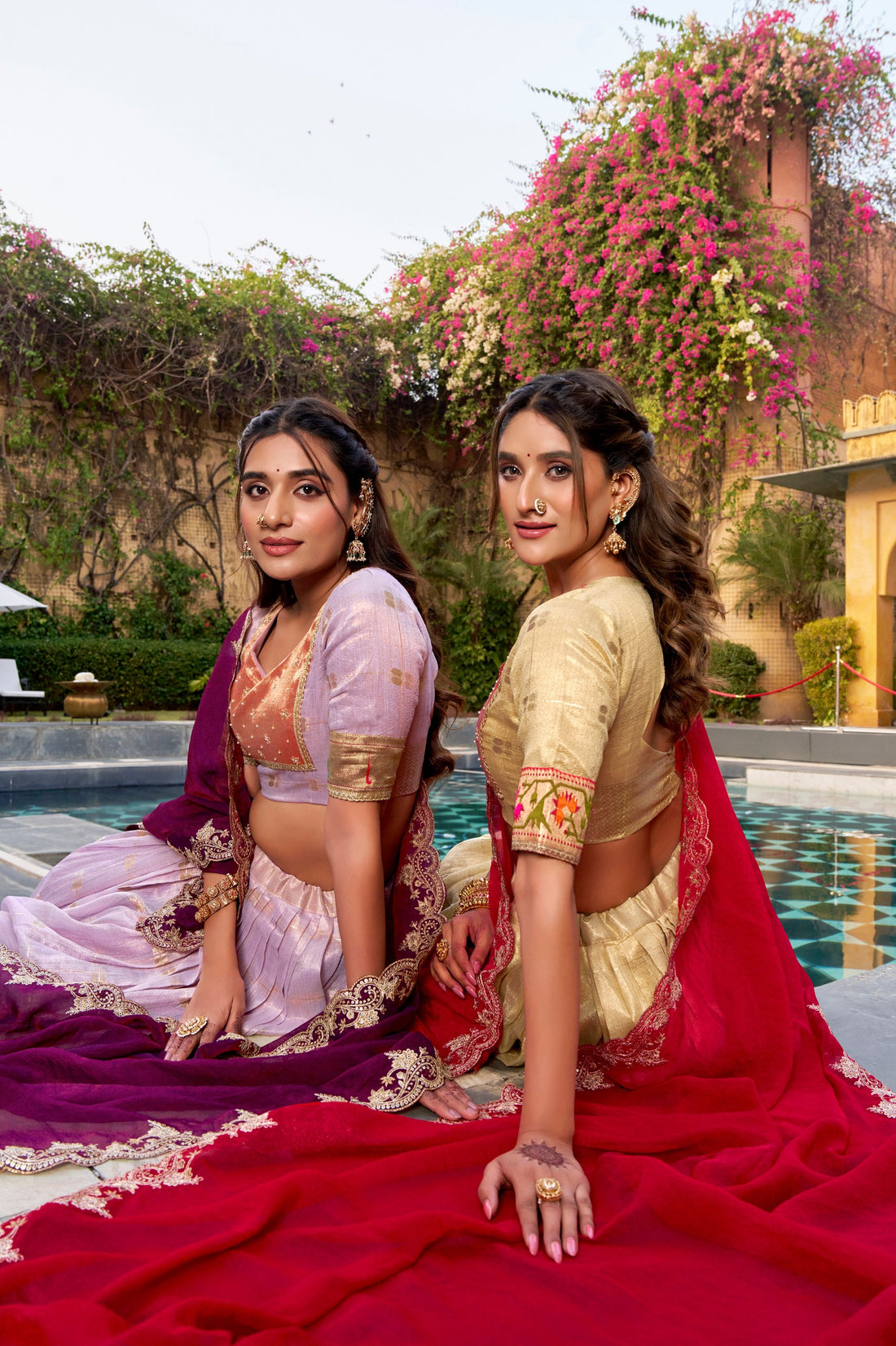 Paithani Border Slub Kota Lehenga Choli Set With Embroidered Dupatta