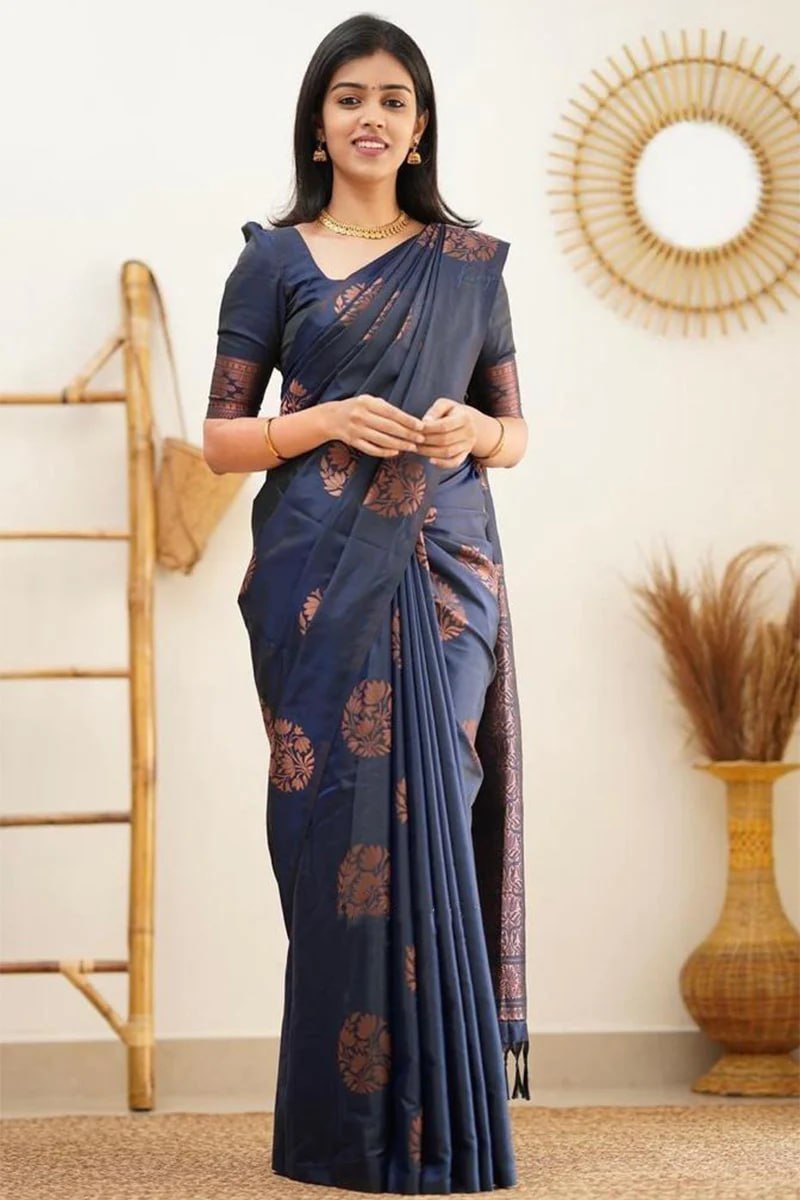 Party Wear Banarasi Soft Silk Saree with Blouse Piece