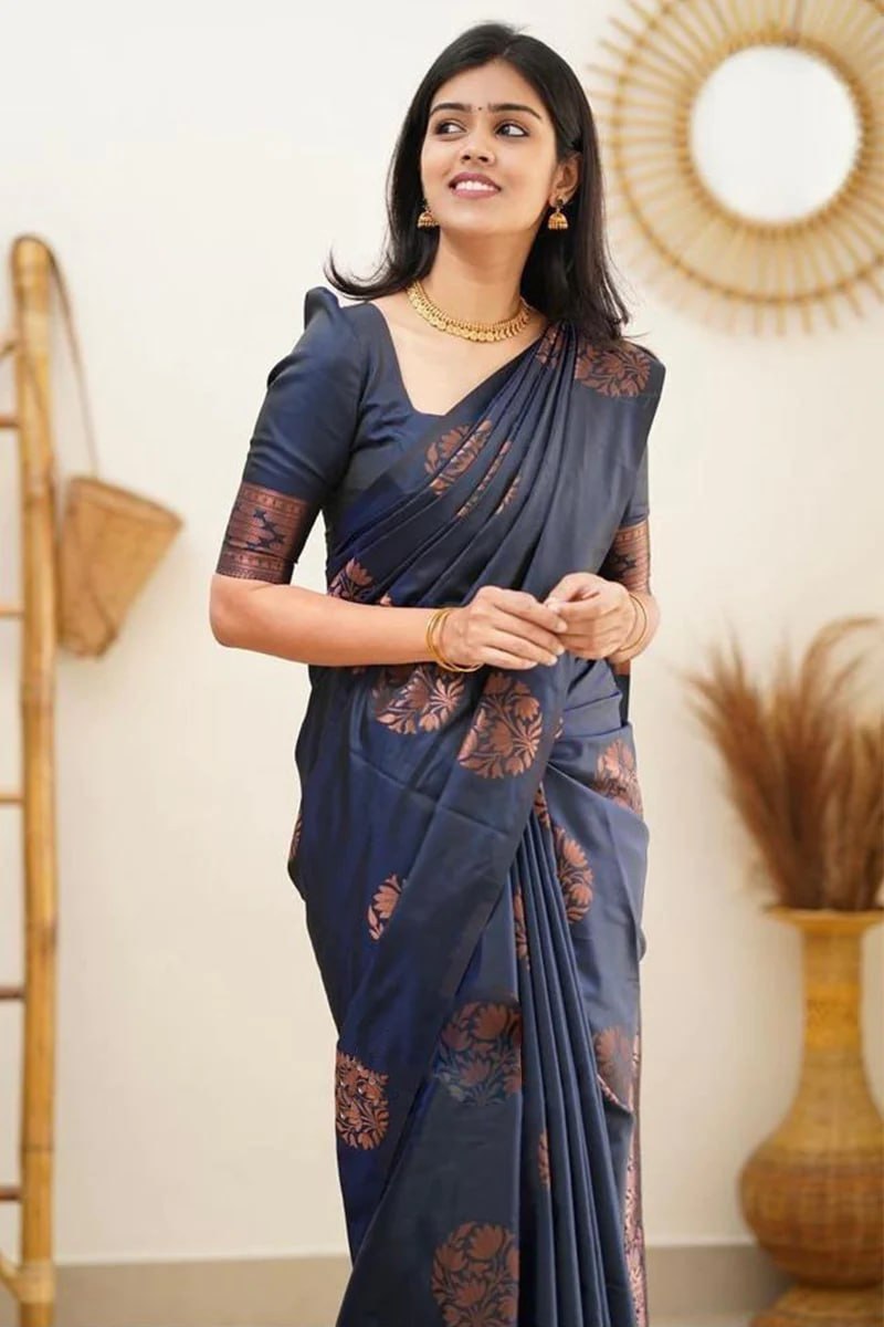 Party Wear Banarasi Soft Silk Saree with Blouse Piece
