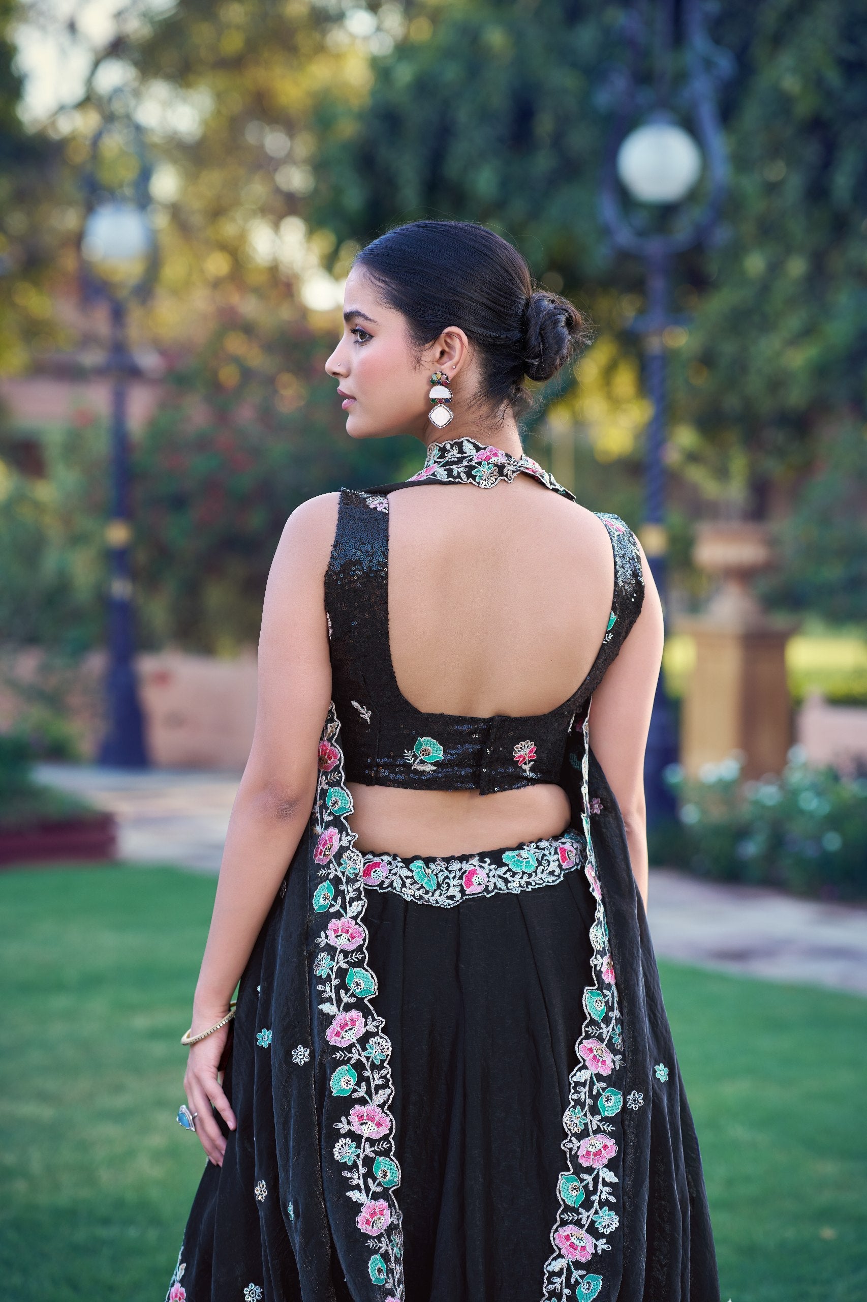 Designer Frendysilk Lehenga Choli Set with Sequins Embroidery Dupatta