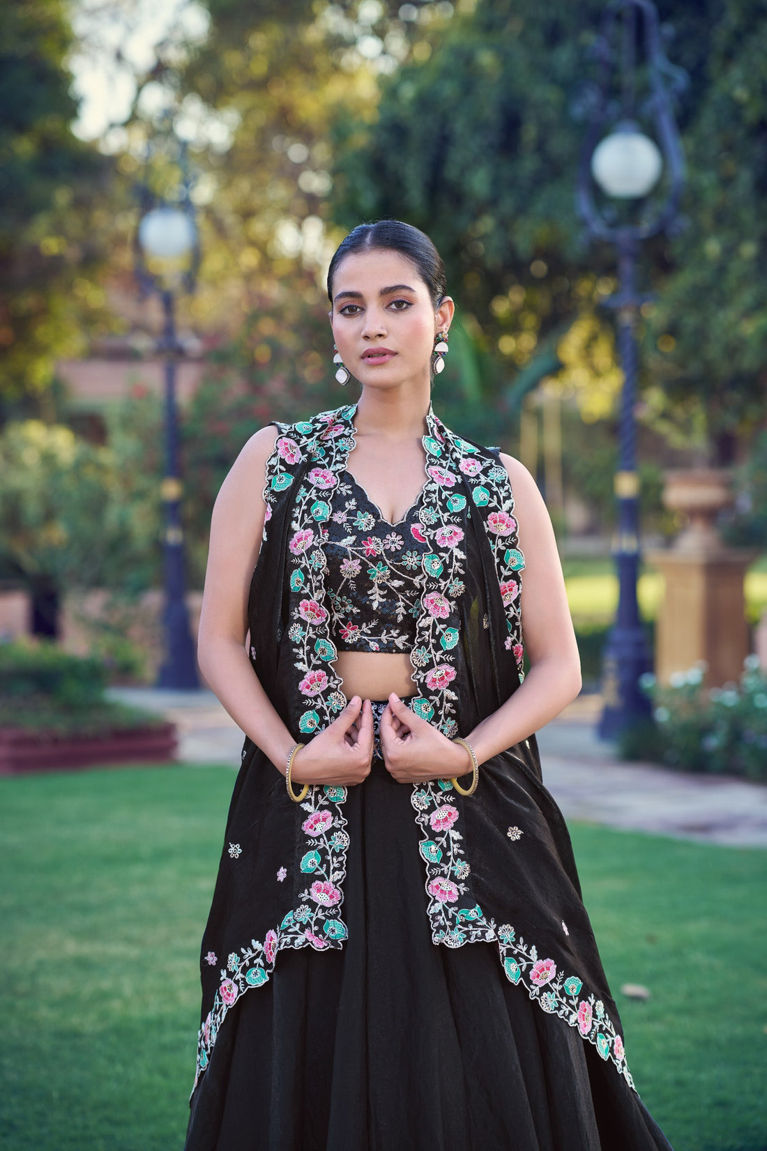 Designer Frendysilk Lehenga Choli Set with Sequins Embroidery Dupatta