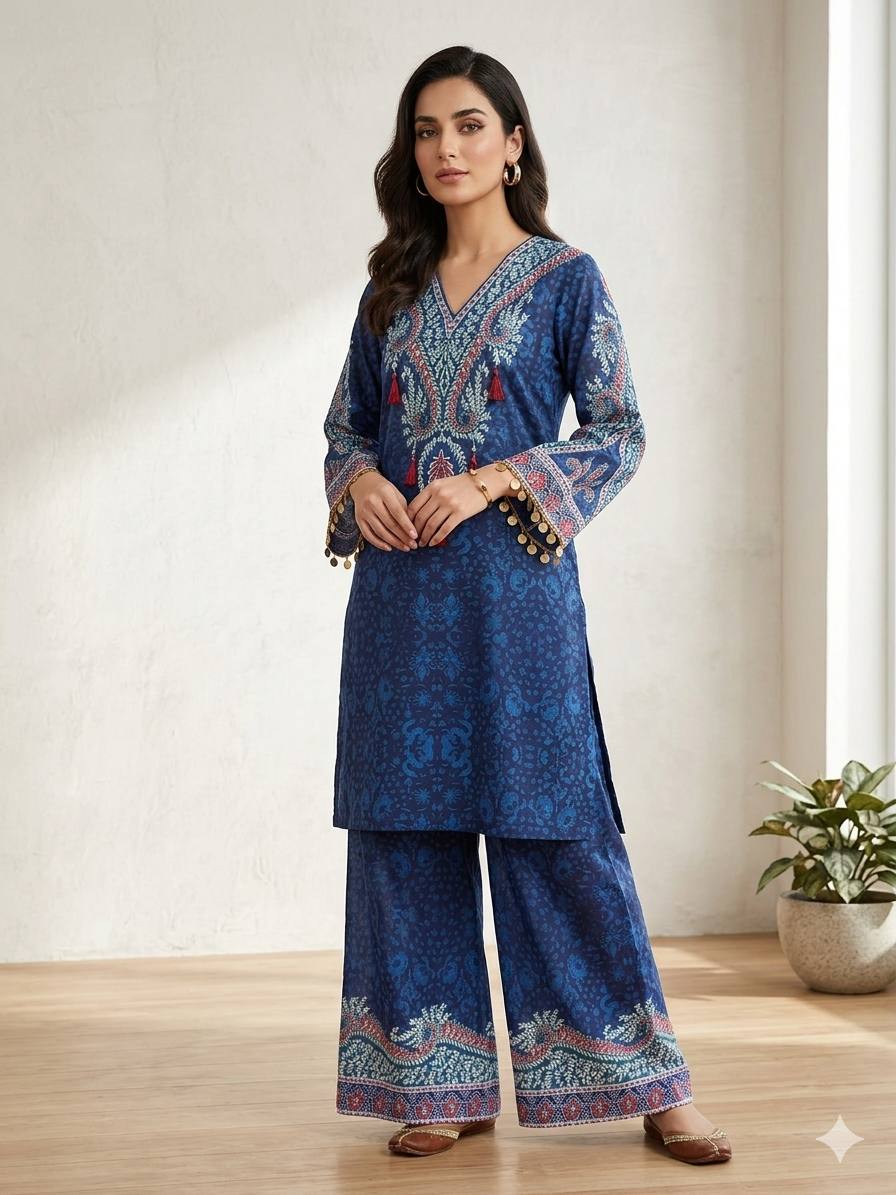 SUMMER SEASON, TRY OUR DESIGNER AND COMFORT EMBROIDERED CO-ORD SET *BE-468*
