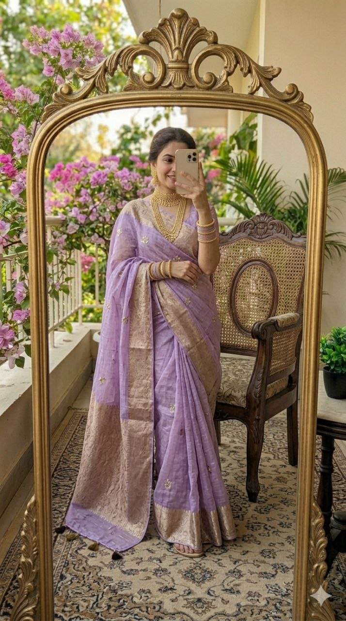 Presenting you the luxurious and glamorous trending hand work saree "KTD 3008"
